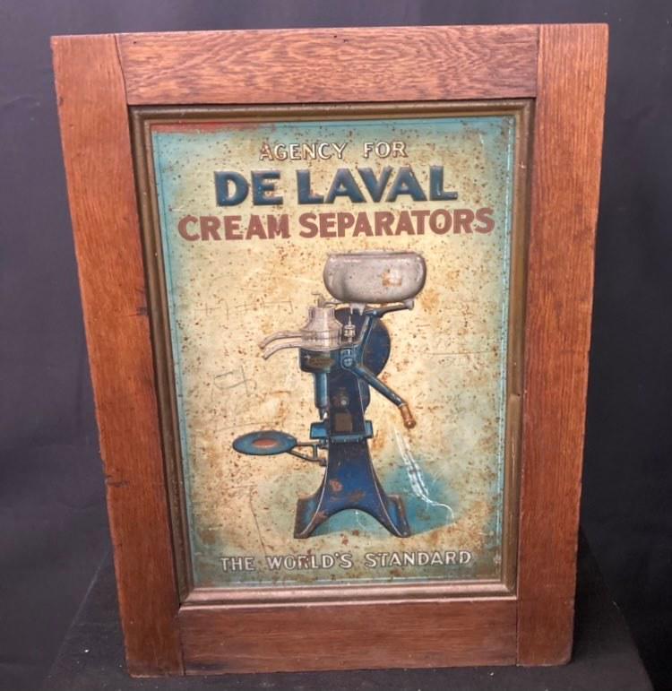 Delaval Cream Separator Parts Cabinet with Tin Litho Sign advertising 25x17x8 (1 of 4)