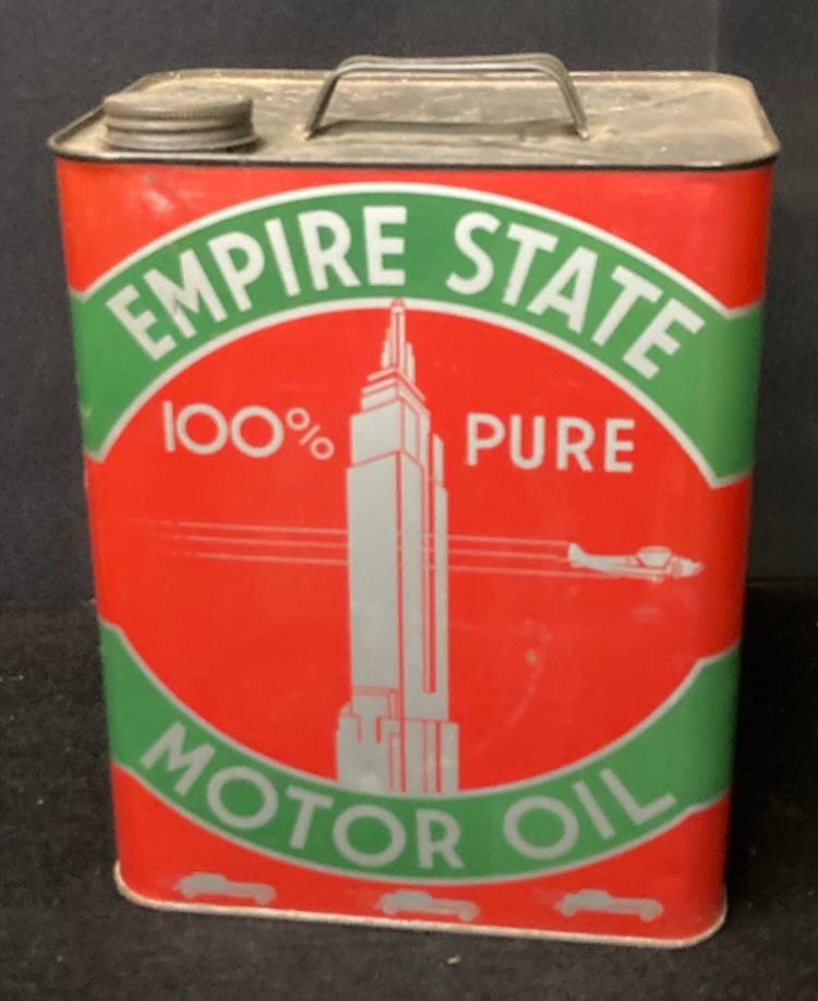 Empire State Motor Oil Tin Litho 10x9x6 (1 of 3)