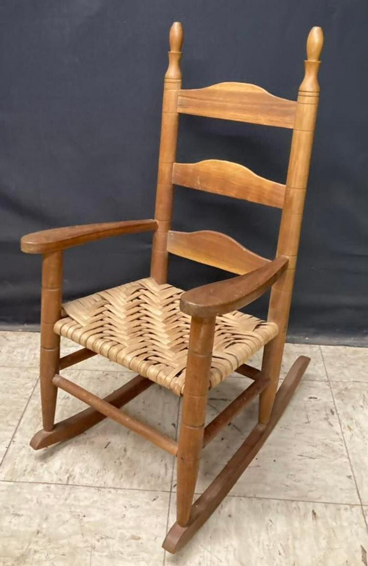 Shaker Style Children's Rocker with woven seat 28x20x15 (1 of 2)