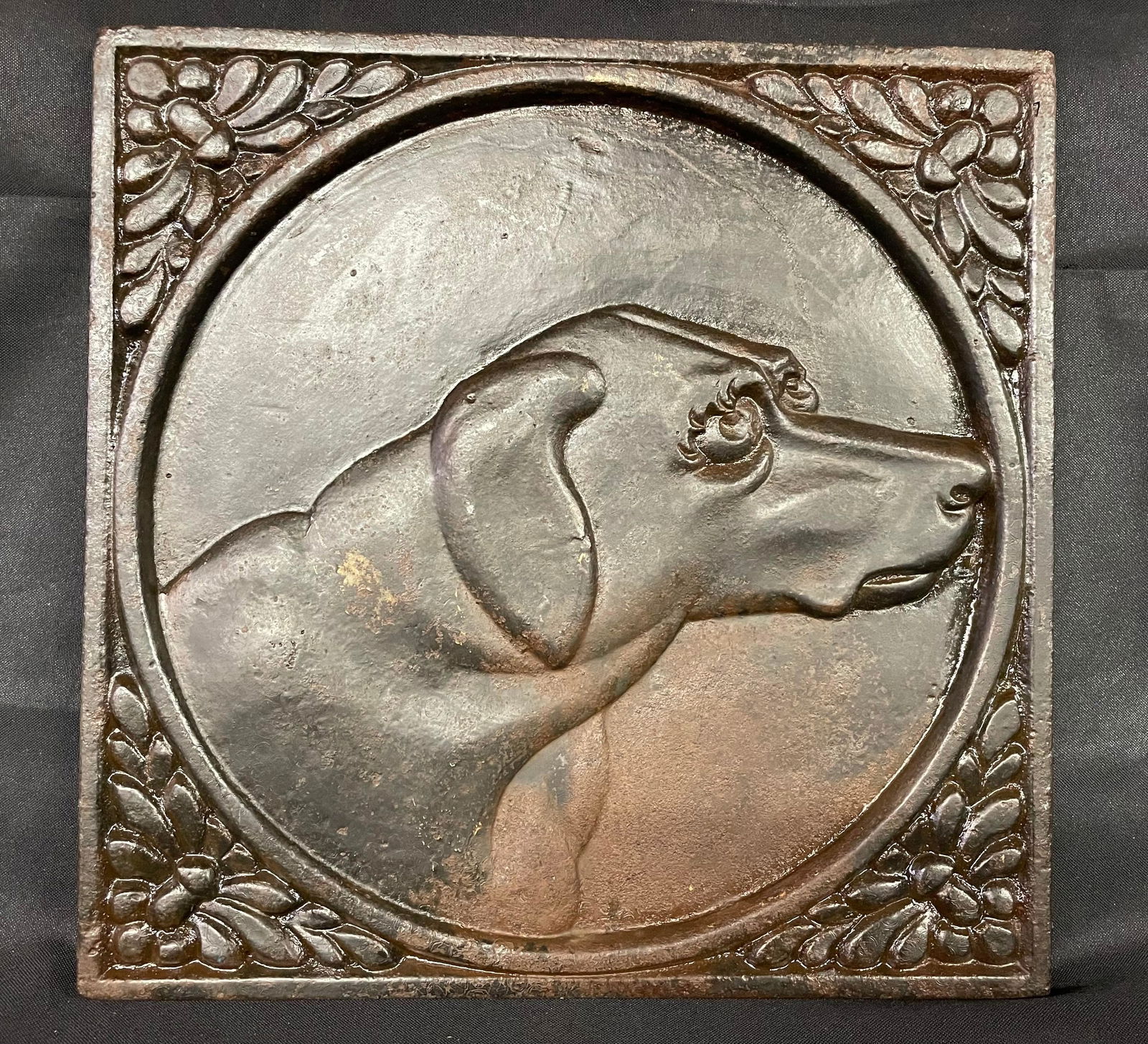 Super unique Cast iron Dog Grave Marker (1 of 5)