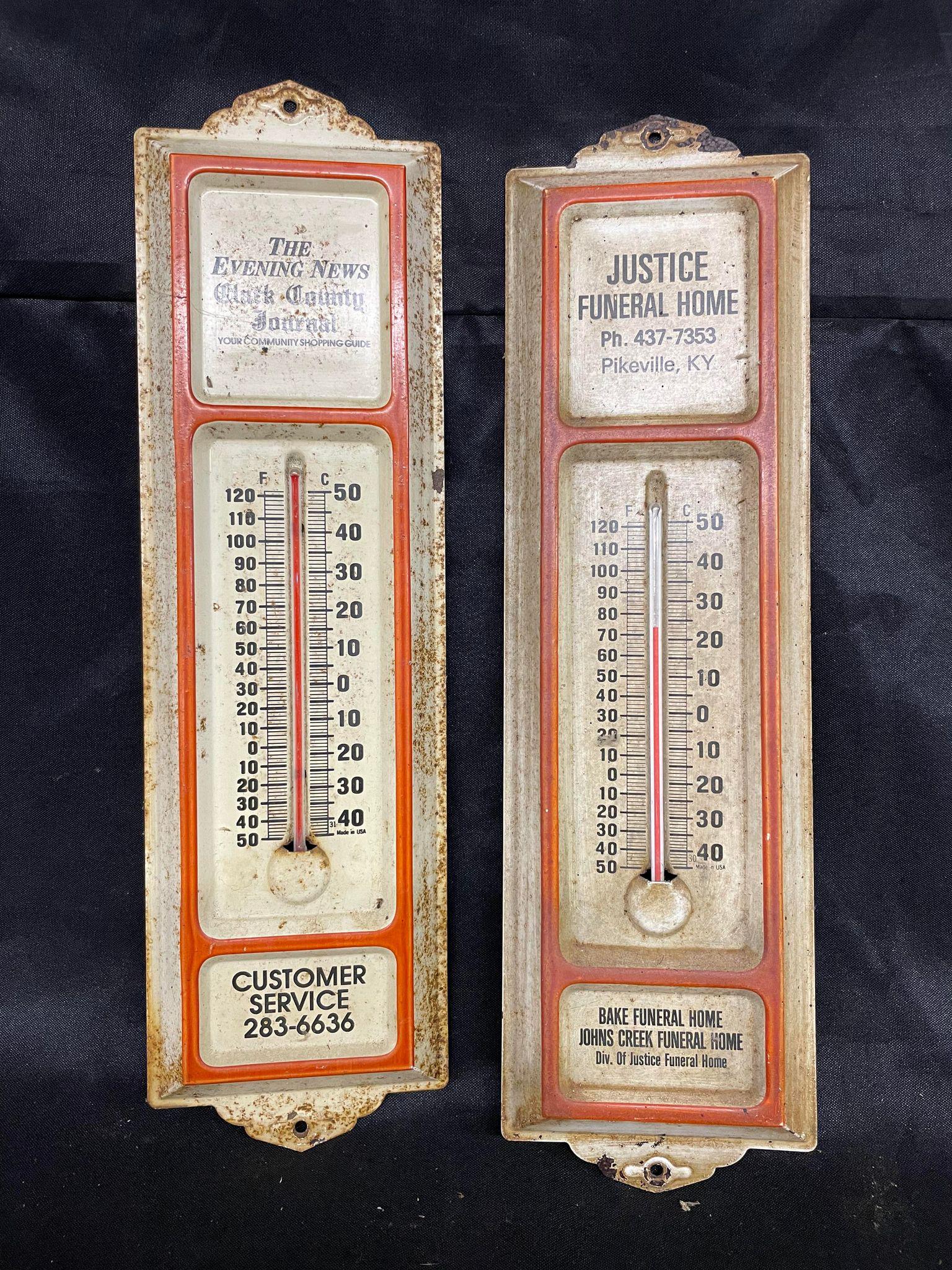 Vintage Thermometers: Clark County Journal, Justice Funeral Home Pikeville, KY: Vintage Thermometers: Clark County Journal, Justice Funeral Home Pikeville, KY
