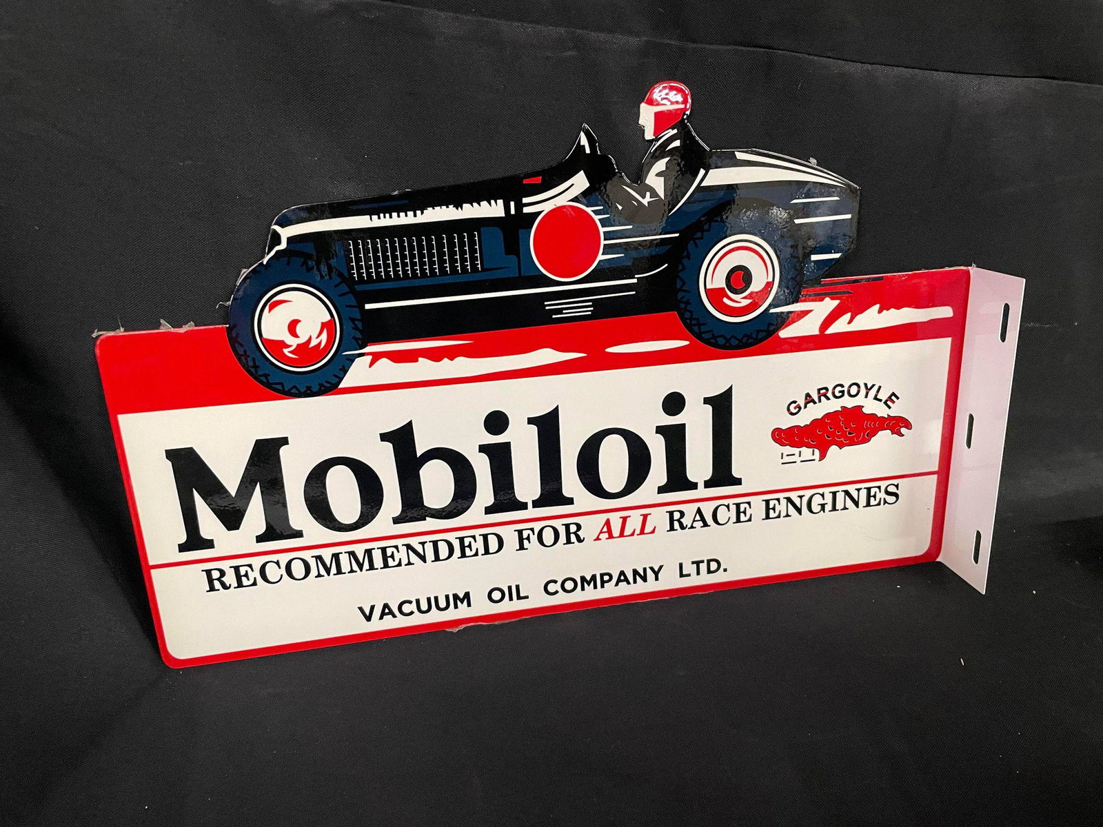 Mobioil Enamel Flange Sign: Mobioil Enamel Flange Sign
