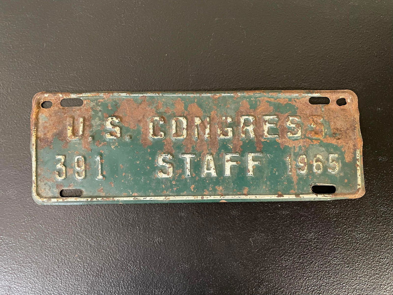 US Congress Staff 1965 Car Plate (1 of 2)