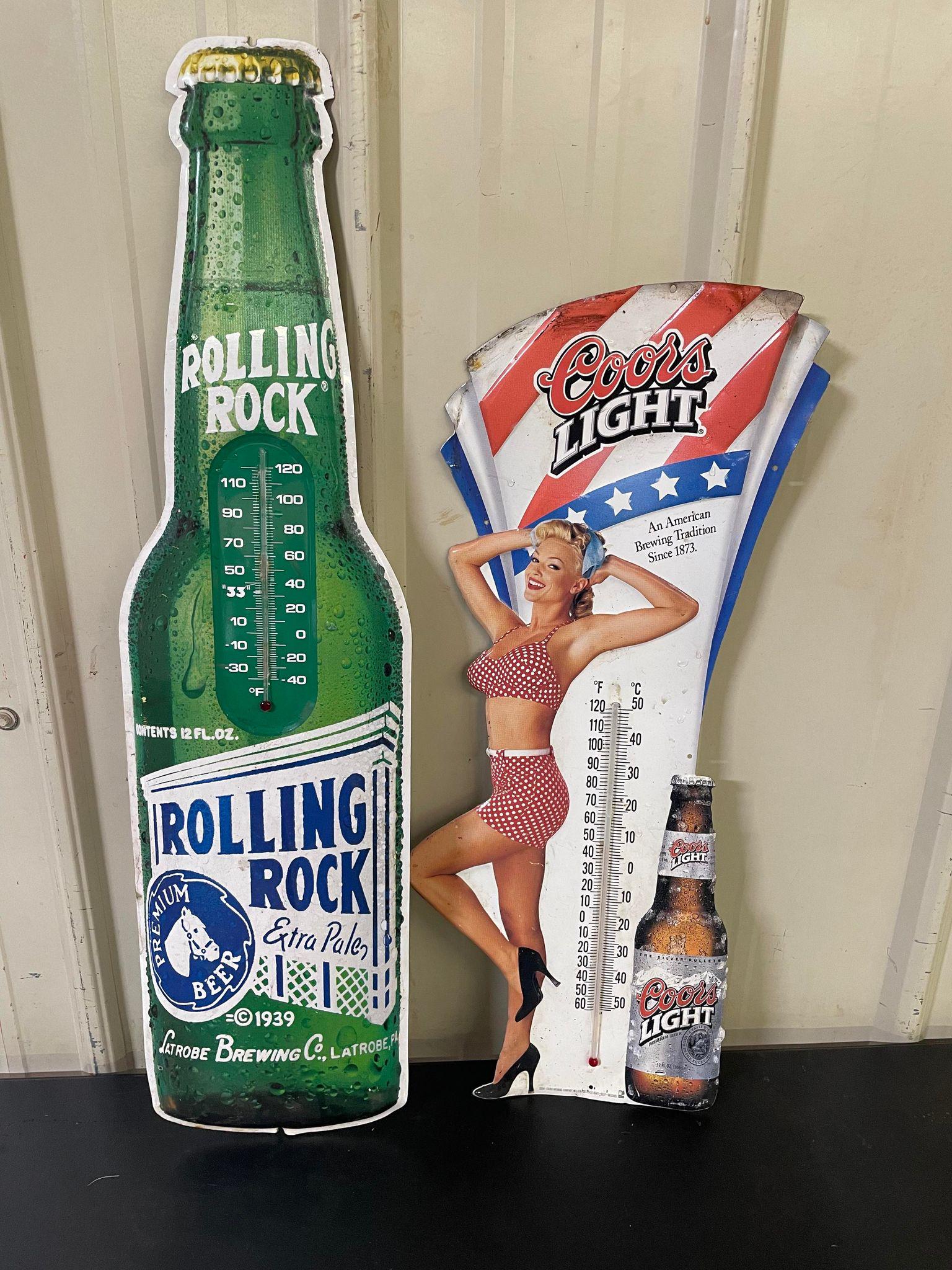 Rolling Rock, Coor's Light Thermometers (1 of 2)