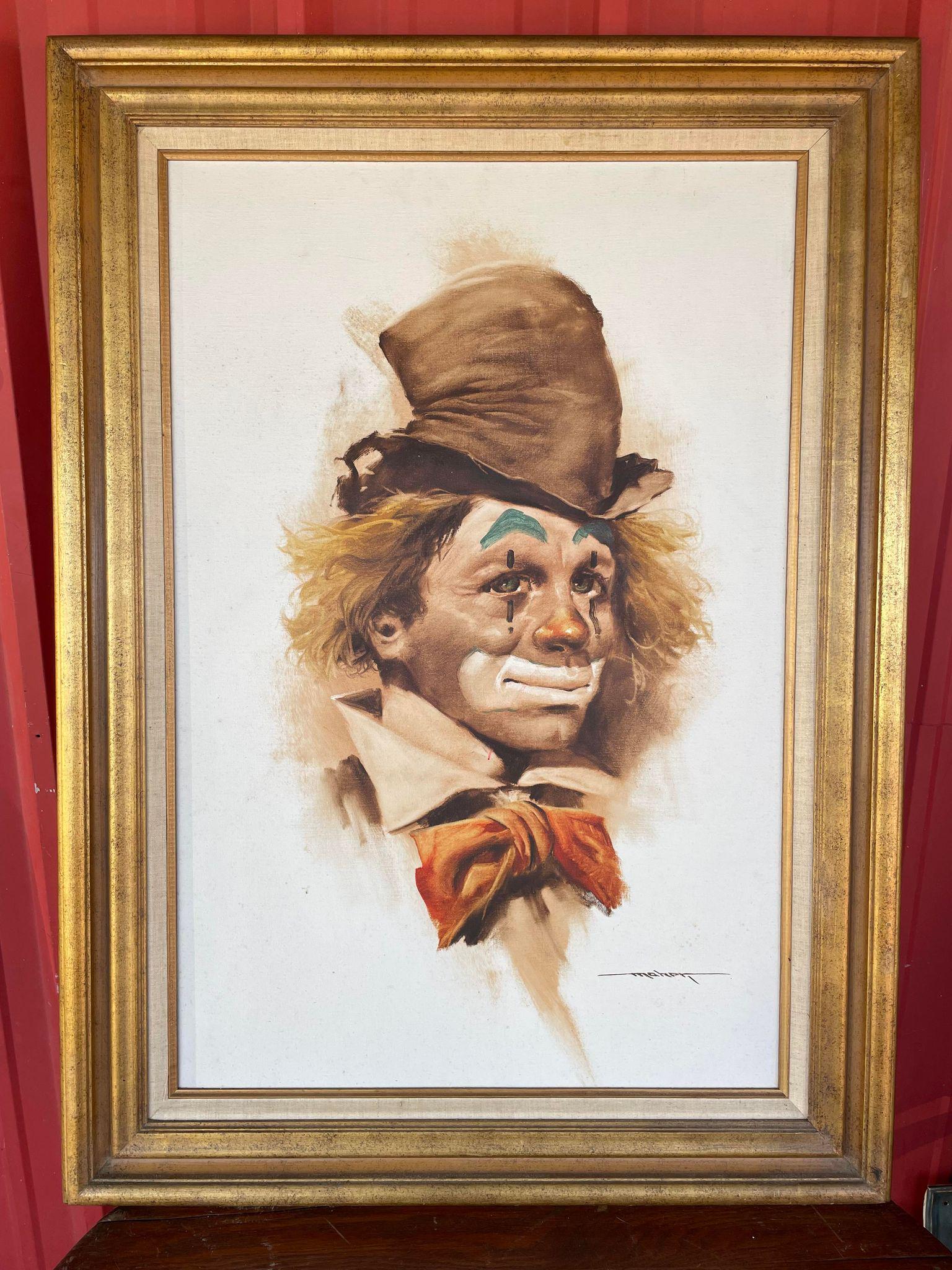 Framed Clown Painting (1 of 2)