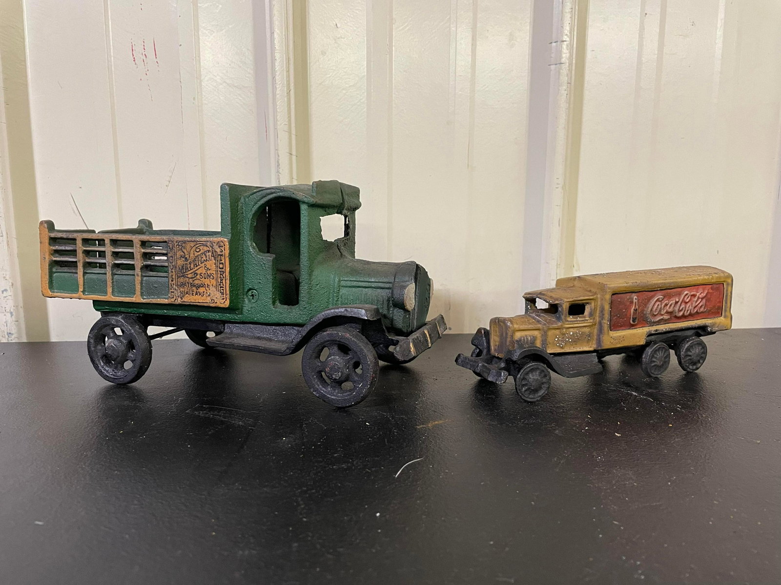 Antique Hubley Cast Iron Trucks "Coca-Cola": Antique Hubley Cast Iron Trucks "Coca-Cola"
