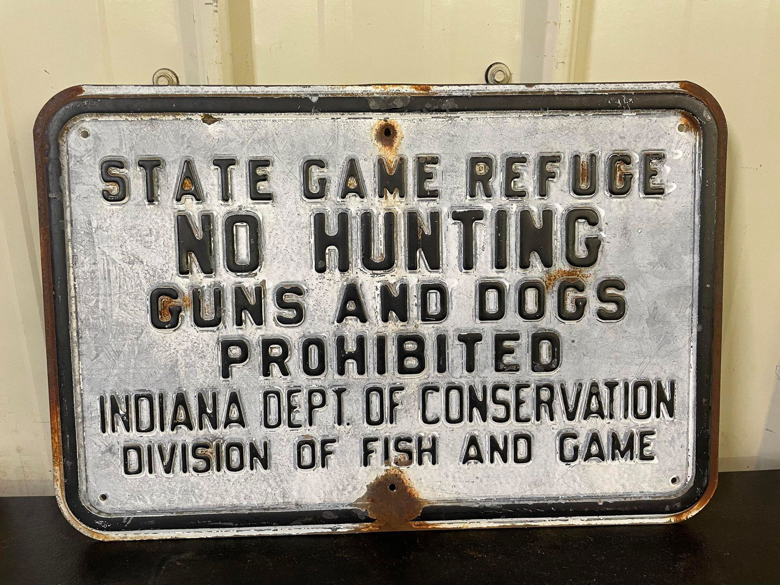 State Game Refuge No Hunting Guns and Dogs Sign (1 of 2)