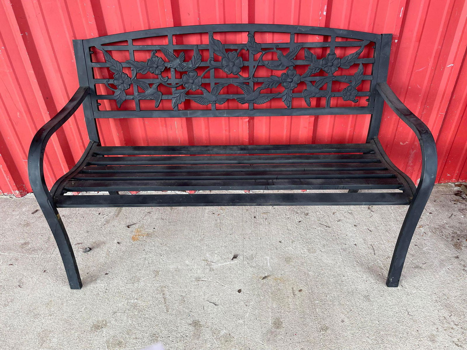 Metal Cast Iron Style Garden Bench (1 of 3)