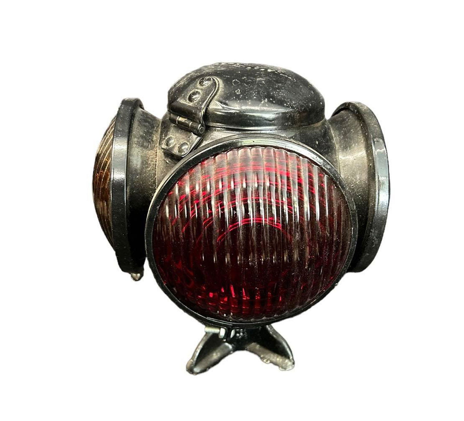 Early Adlake Railroad Signal Lantern w. Colored Lenses - Has Been Electrified 10" x 10" x 10" (1 of 3)