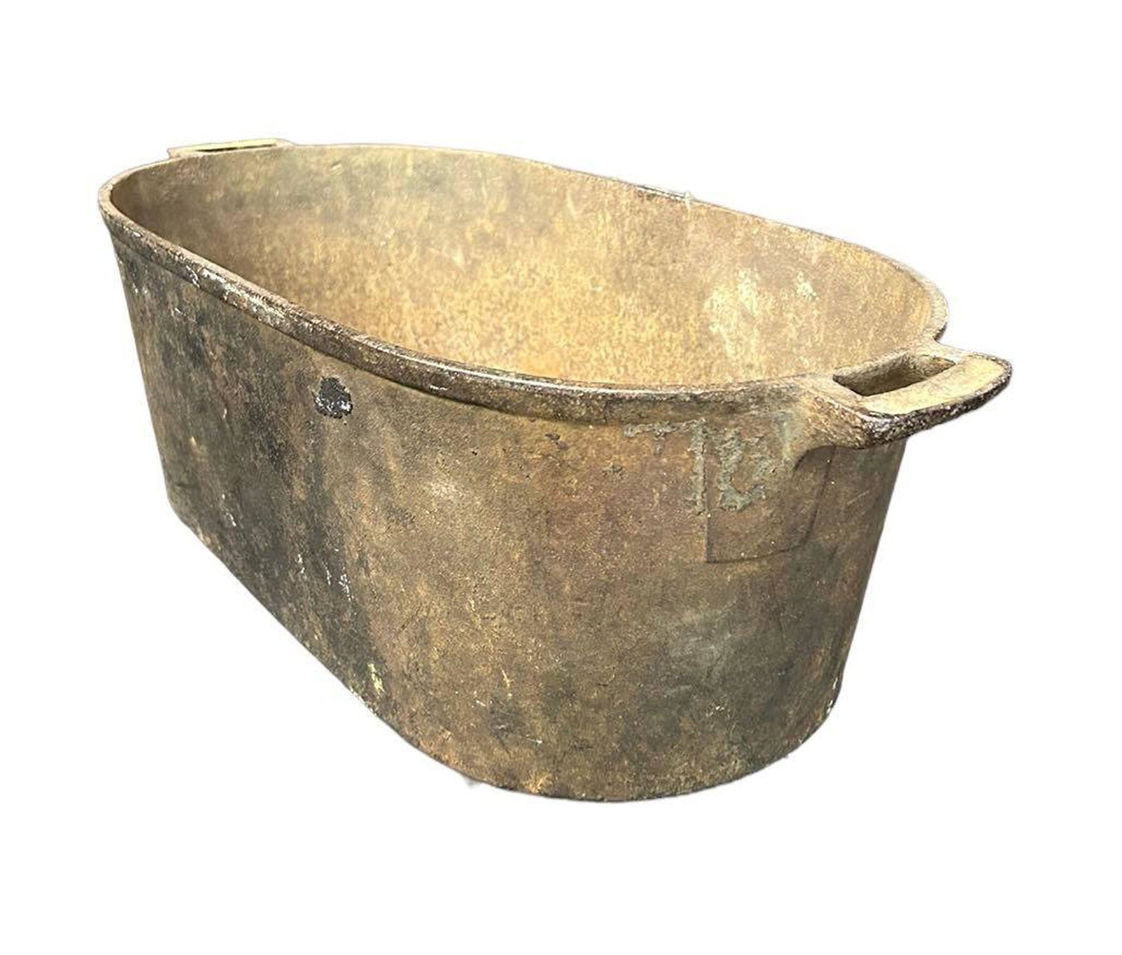 Early Double Handled Cast Iron Cooking Pot  10"T x 25"L x 12"D (1 of 1)