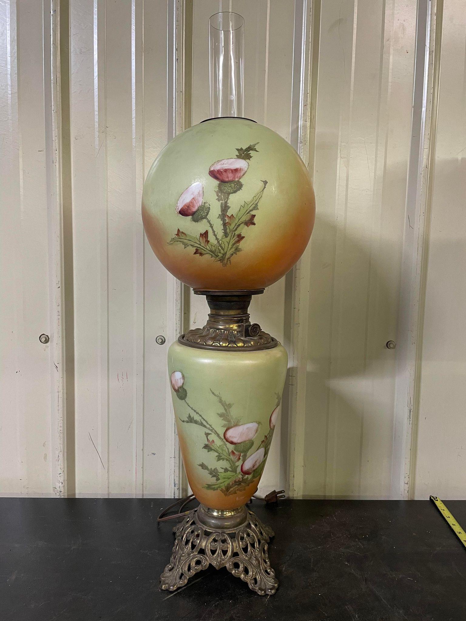 Painted Gone With The Wind Style Lamp (1 of 3)