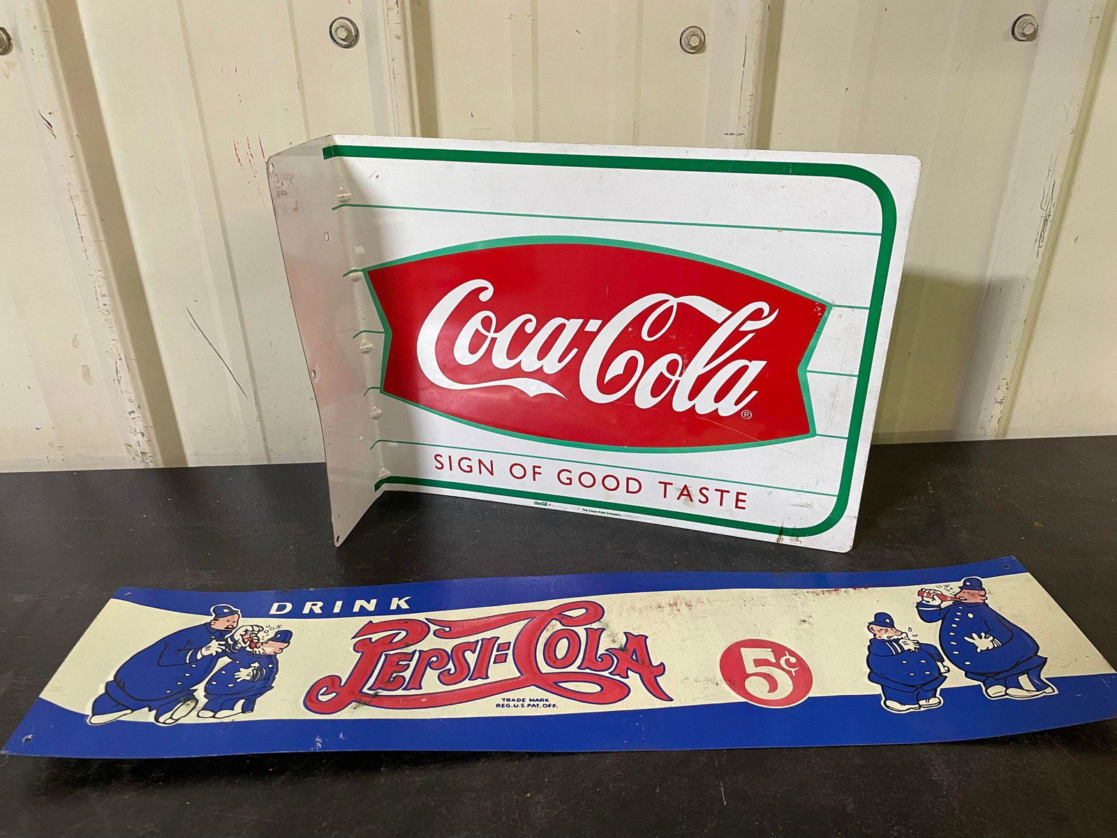 Two Signs: Coca-Cola Flange and Pepsi-Cola (1 of 1)