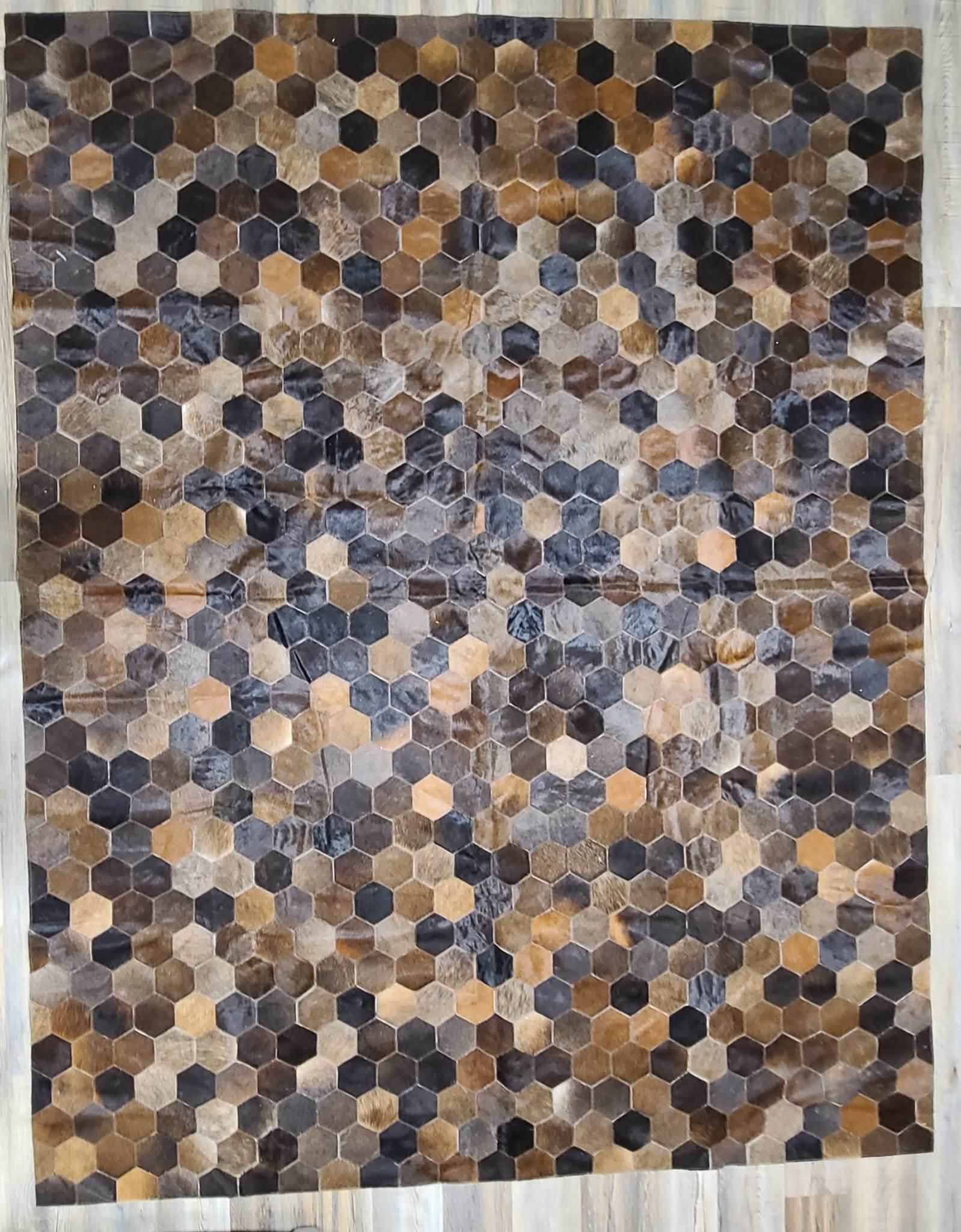 Brown Honeycomb Patchwork Rug 10' x 8' (1 of 3)
