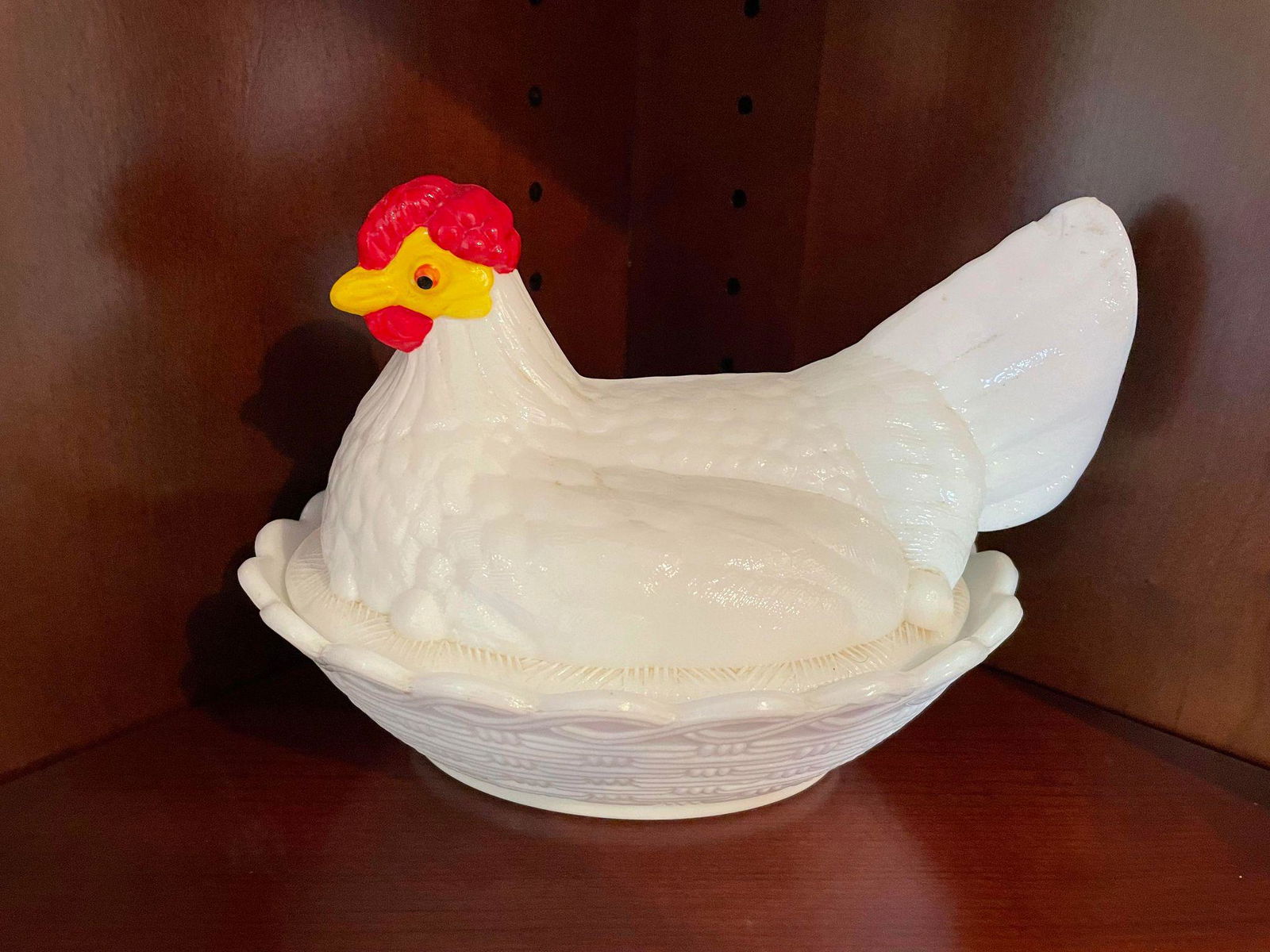 Fenton Milk Glass Chicken on Nest (1 of 2)