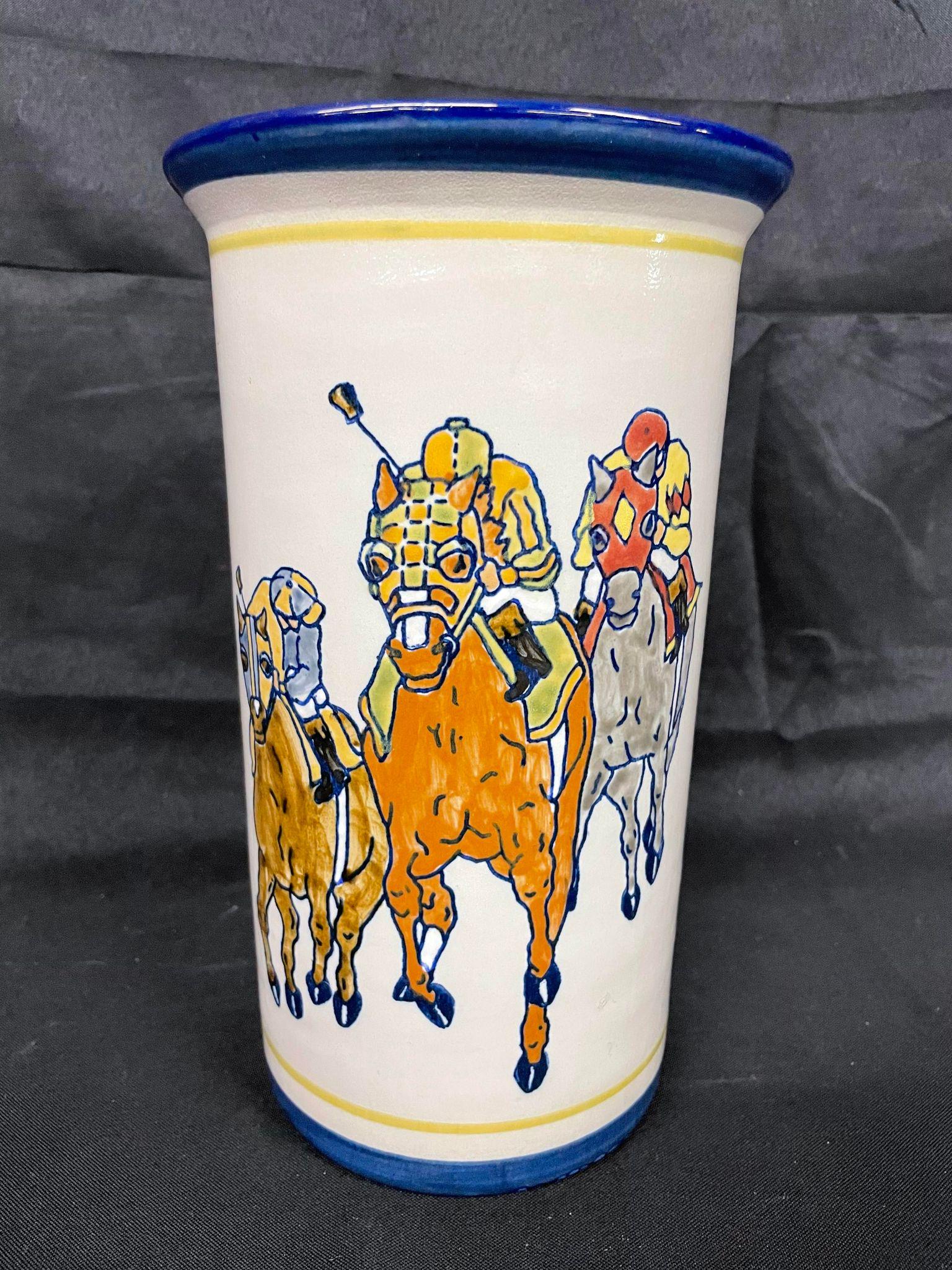 10” Louisville Stoneware Churchill Downs Vase / Wine Cooler, Commissioned by Brown Foreman: 10” Louisville Stoneware Churchill Downs Vase / Wine Cooler, Commissioned by Brown Foreman