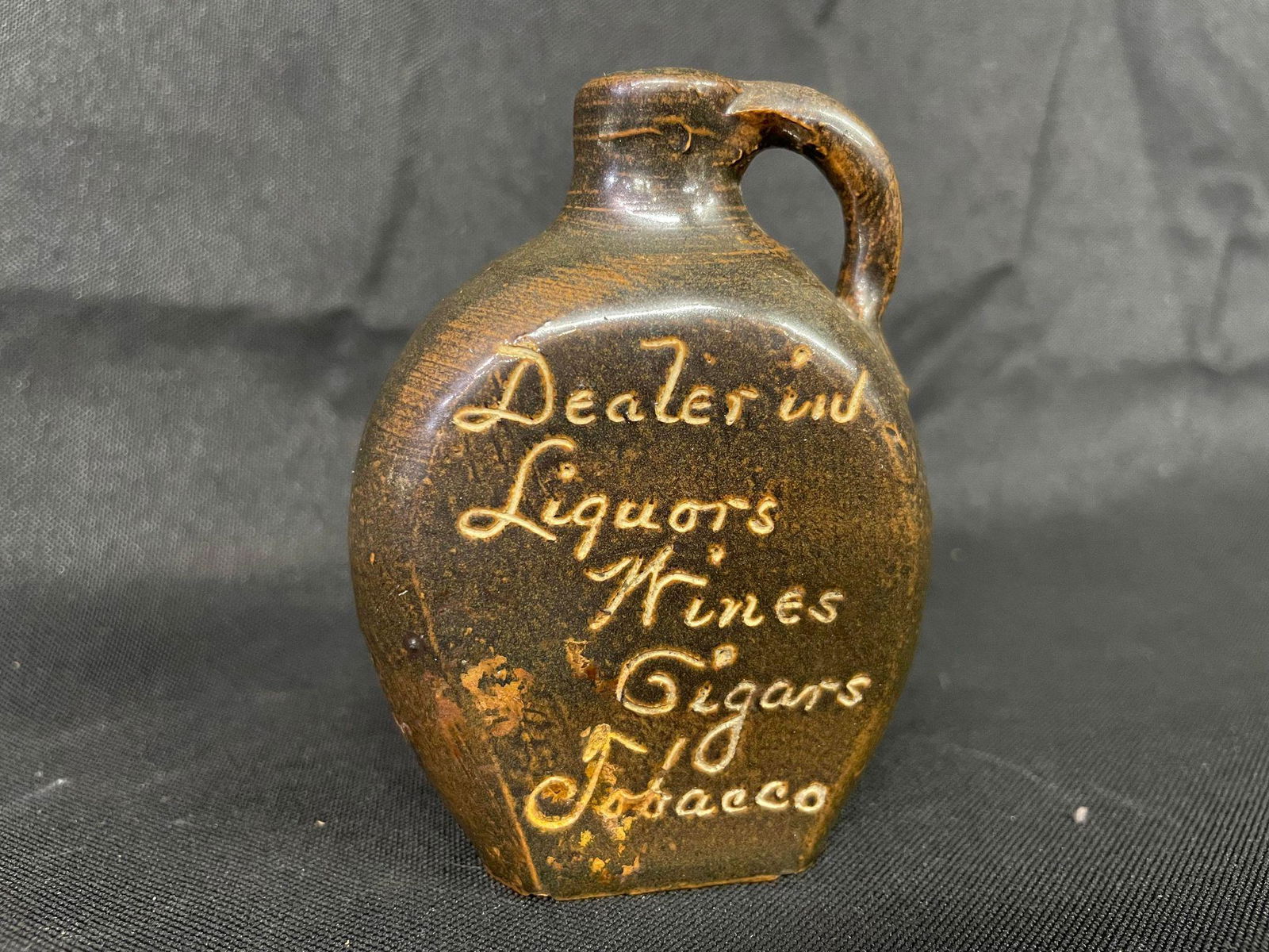 Authentic 3 1/2 â€œ Joseph Schroff Star Saloon Miniature Crock Jug,  Frankfort Ky - Excellent (1 of 2)