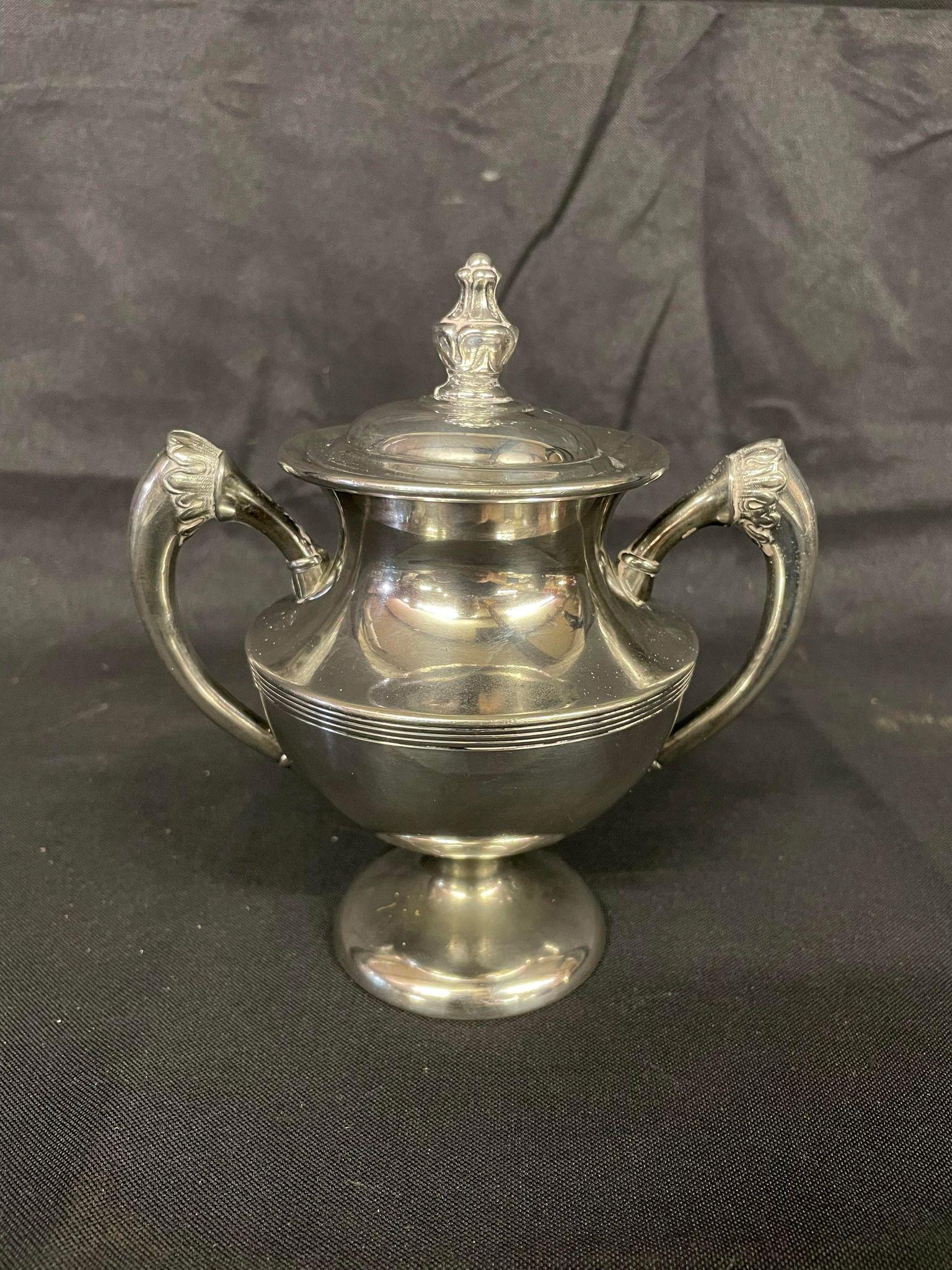 Antique Sterling Silver Sheffield Covered Sugar Dish (1 of 3)