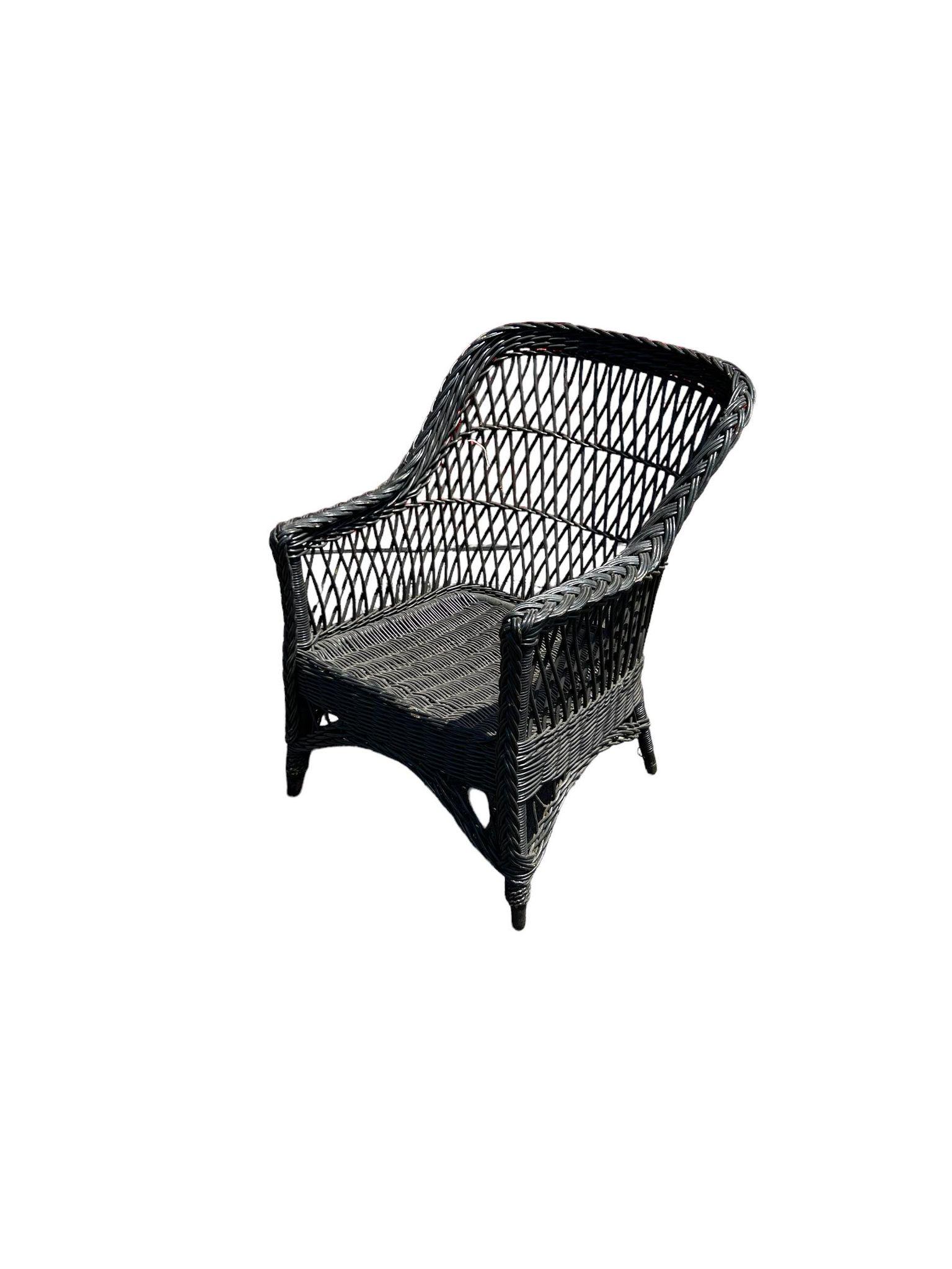 Black Wicker Armchair: Black Wicker Armchair
