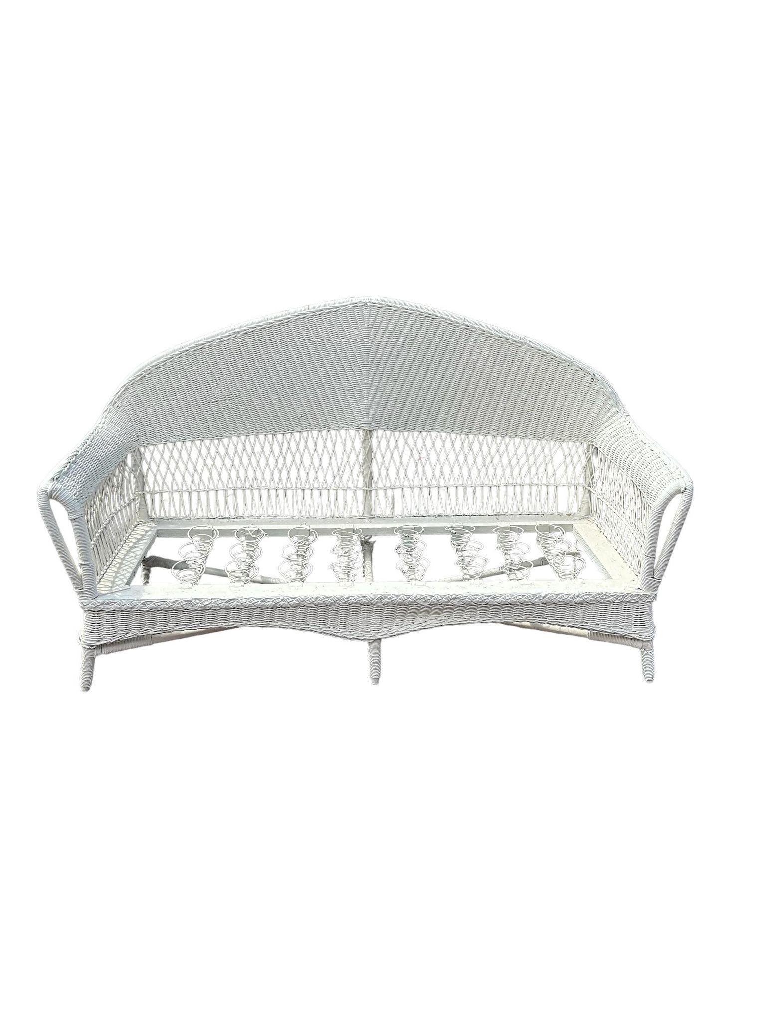 Wicker Sofa 37"T x 67"W x 30"D: Wicker Sofa 37"T x 67"W x 30"D