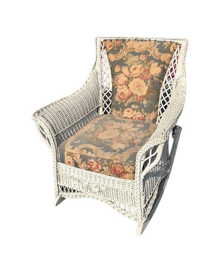 Wicker Upholstered Rocking Chair: Wicker Upholstered Rocking Chair