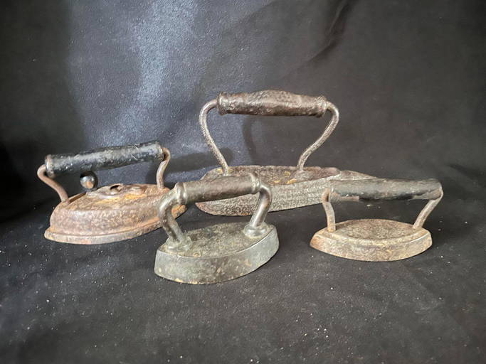 Collection Of Antique Cast Iron Irons