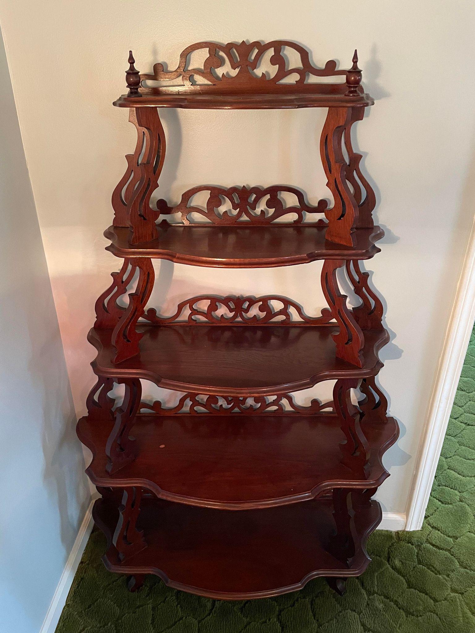 Walnut Etagere 5 Tiered Shelf: Walnut Etagere 5 Tiered Shelf
