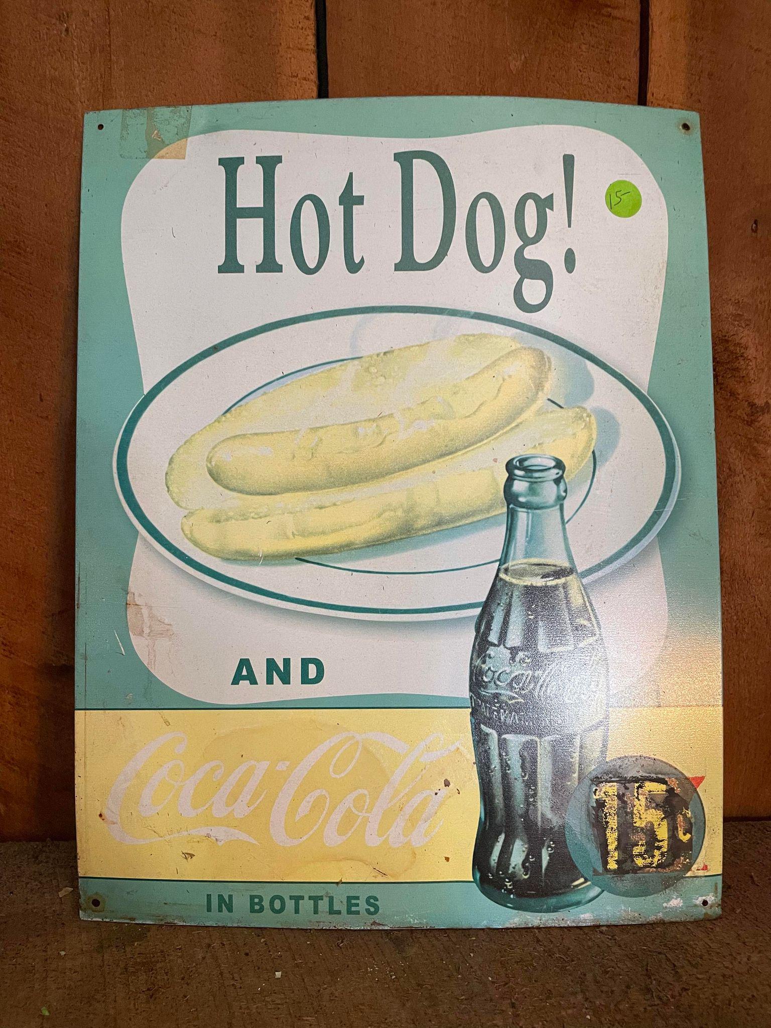 Coca-Cola And Hot Dog Sign: Coca-Cola And Hot Dog Sign