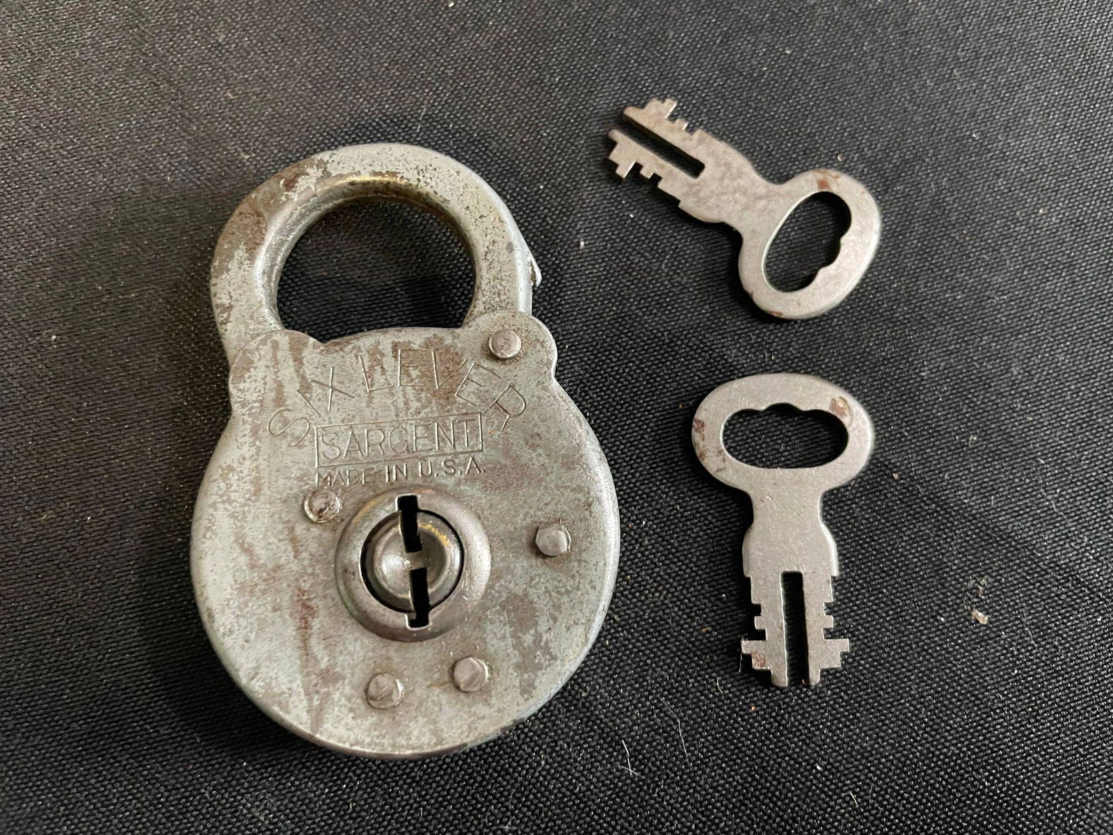 Vintage Six Lever Sargent Lock and Key (1 of 2)