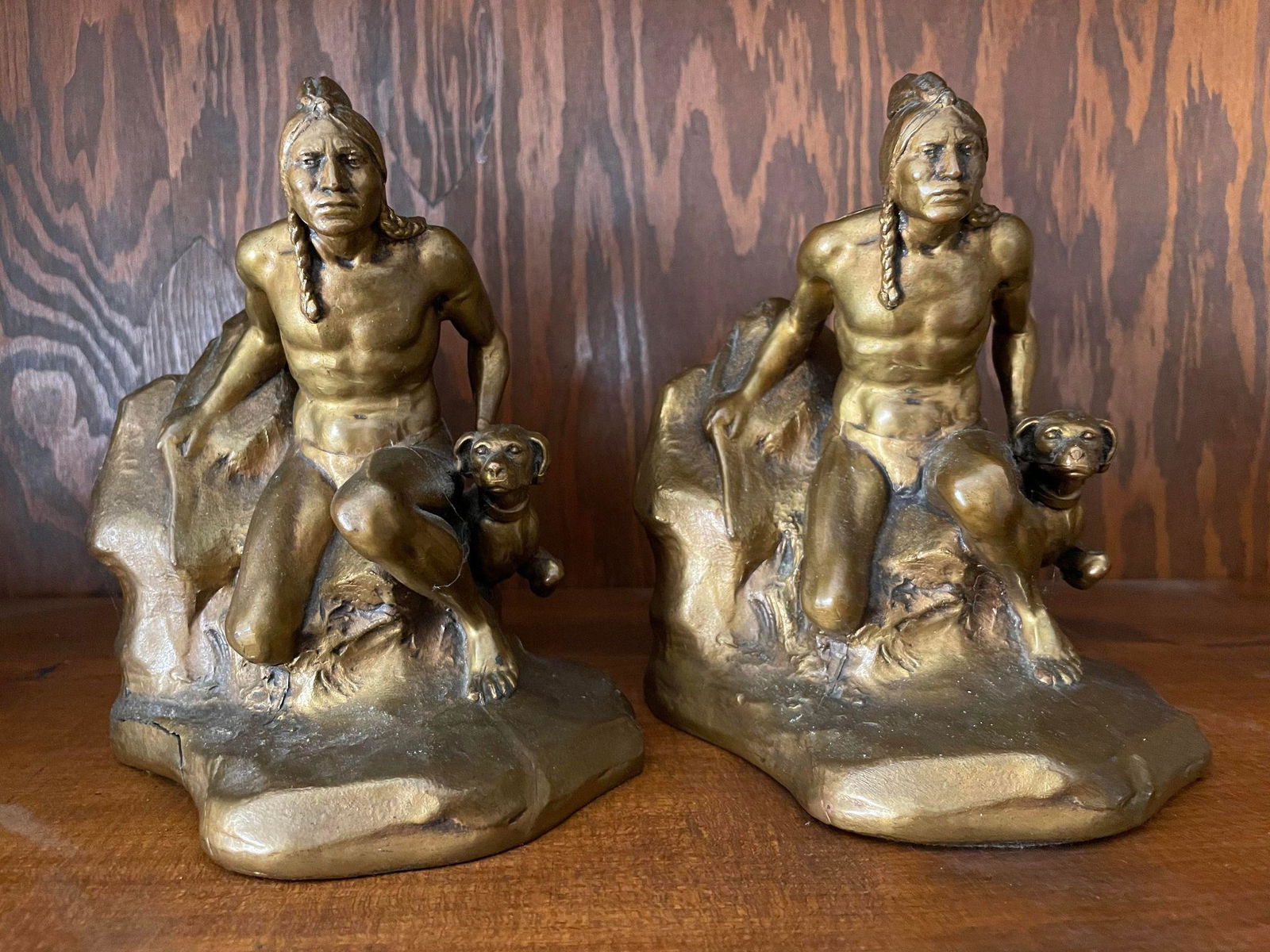 Brass Native American Bookends (1 of 3)