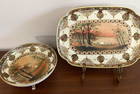 Vintage Hand Painted Nippon Serving Dish and Bowl