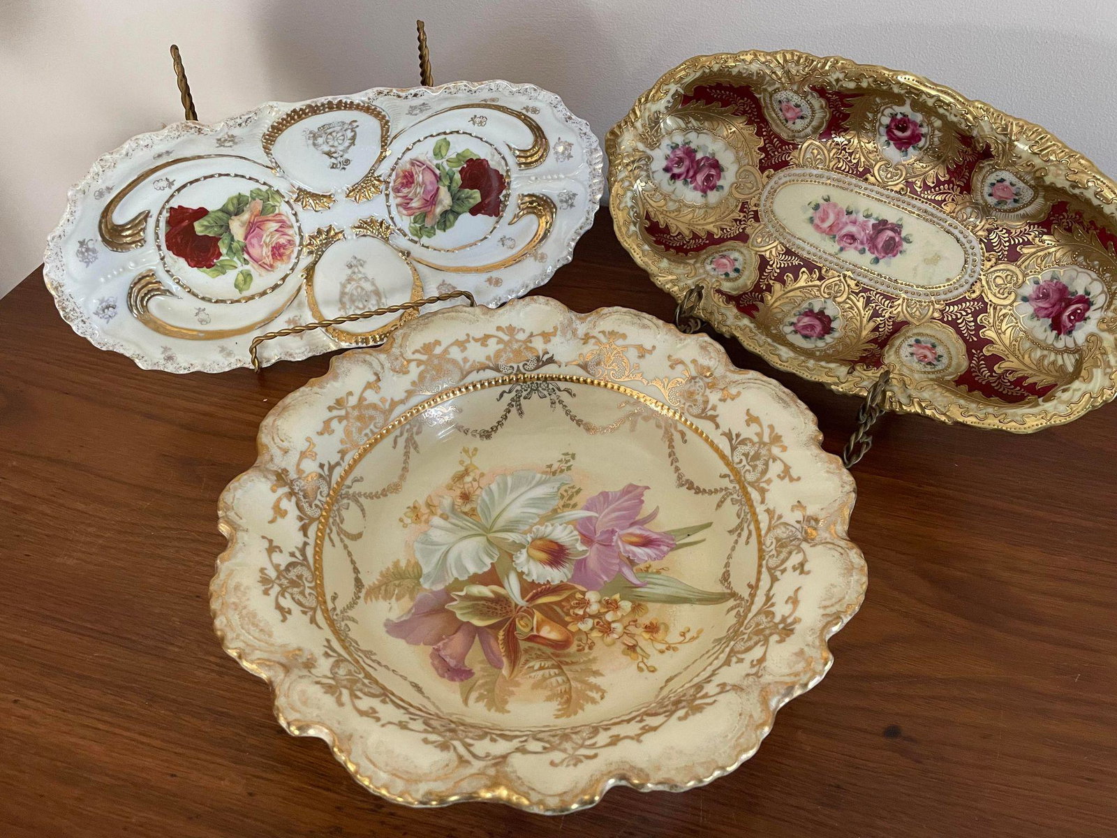 Trio of Nippon Style Decorative Servers: Trio of Nippon Style Decorative Servers