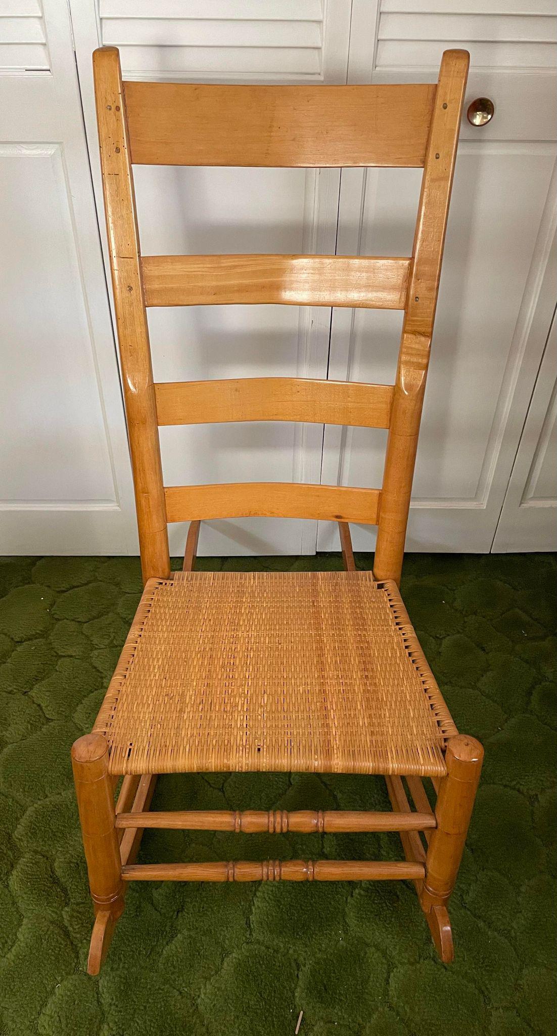 Vintage Cane Bottom Ladder Back Chair Auction