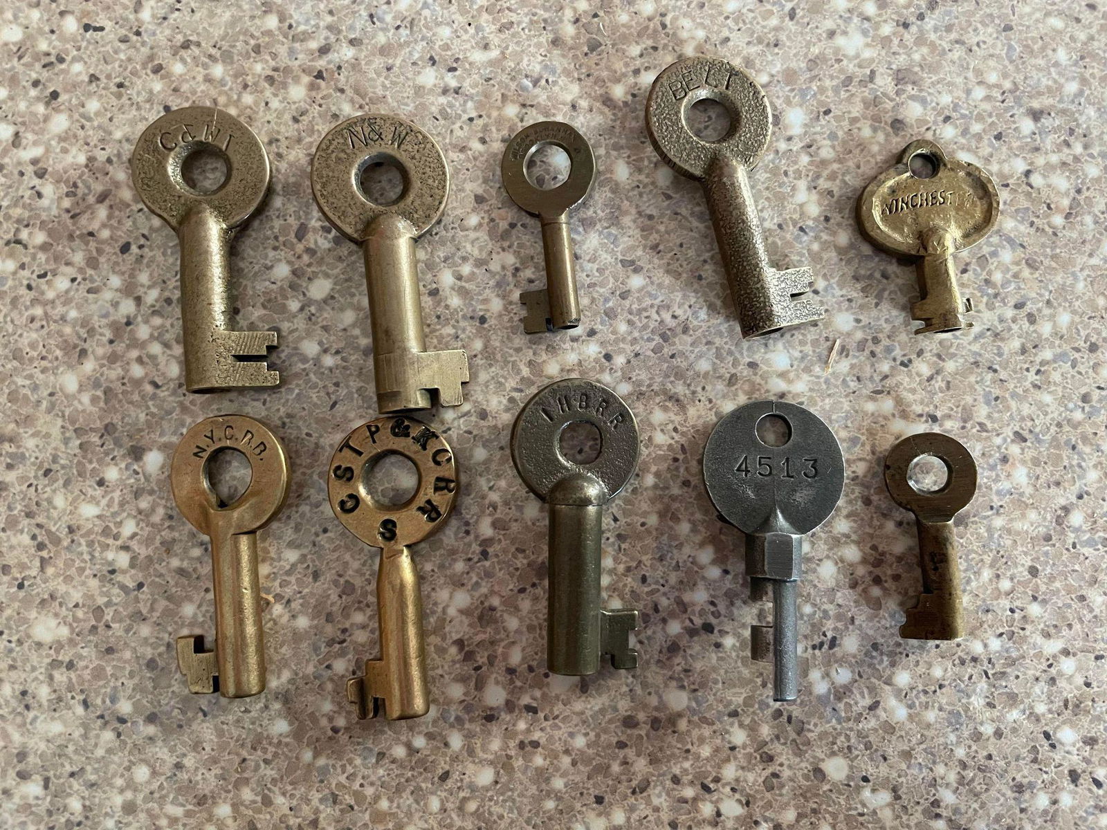 10 Vintage Railroad Keys (Some Brass) (1 of 4)