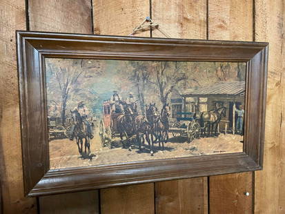 Antique Framed Oil on Canvas by Donald Teague: Antique Framed Oil on Canvas by Donald Teague