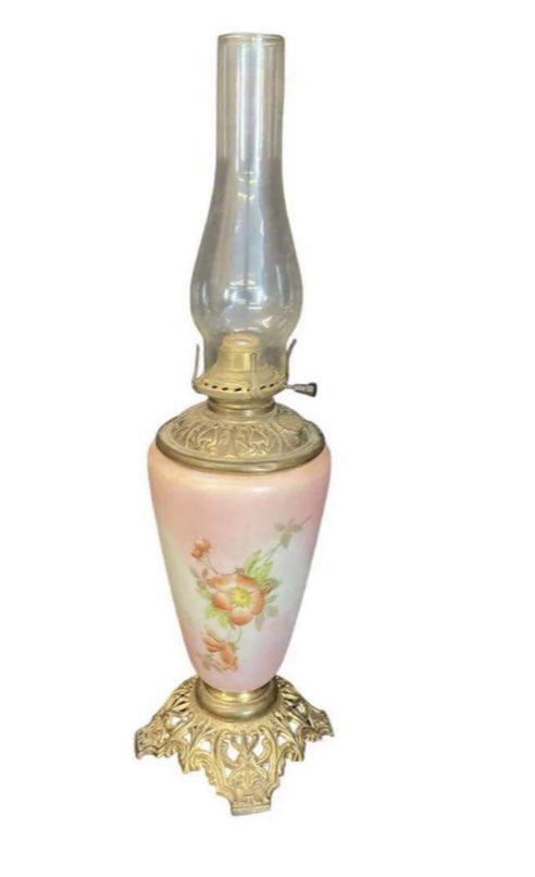 Hand Painted Victorian Style Parlor Lamp (1 of 2)