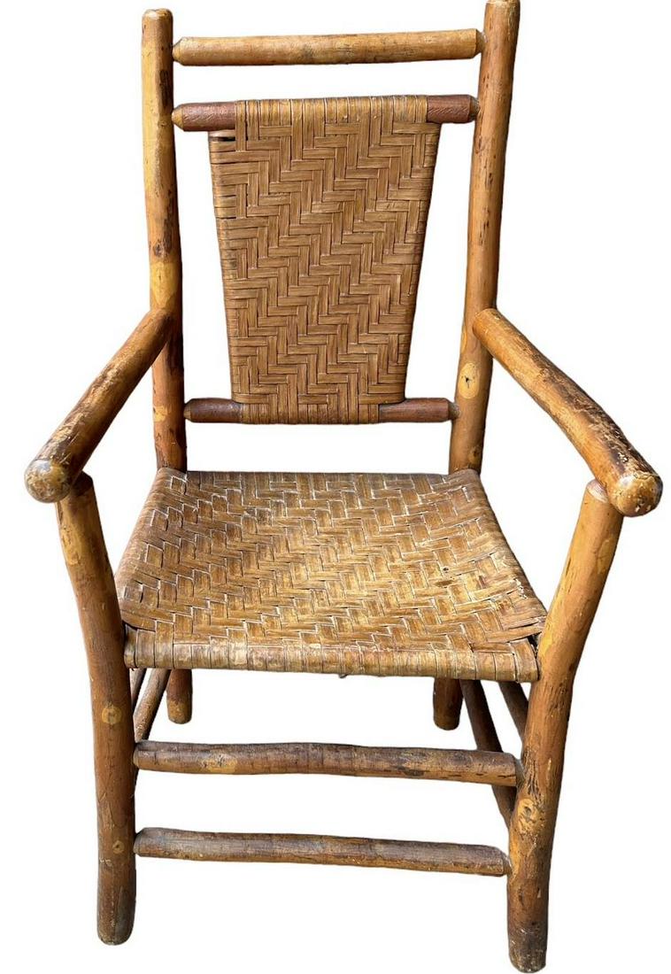 Early Hickory Arm Chair 40"T / 22"W / 17"D (1 of 2)