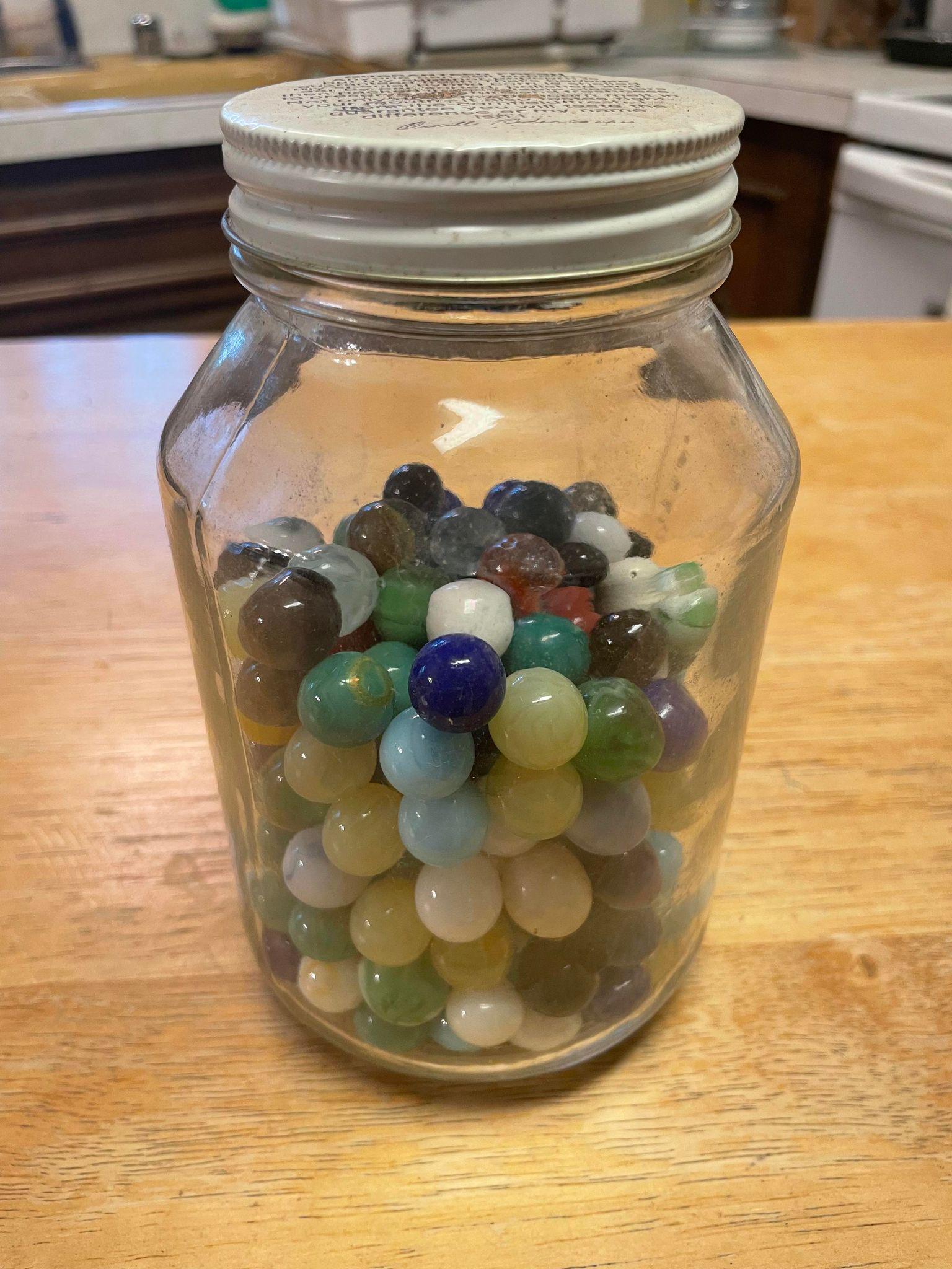 Vintage Jar of Marbles: Vintage Jar of Marbles