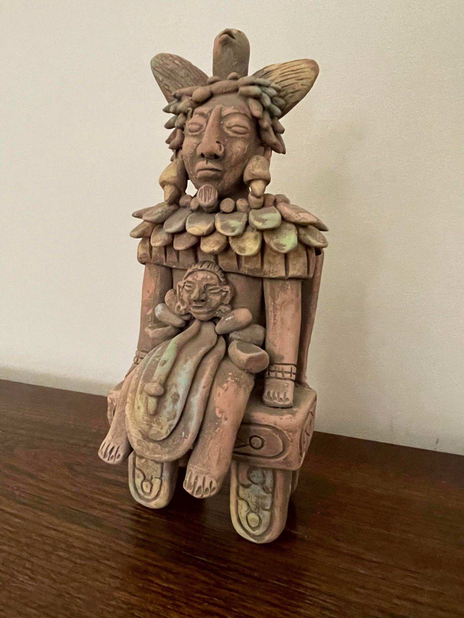 Vintage Mexican Terracotta Statue (1 of 2)