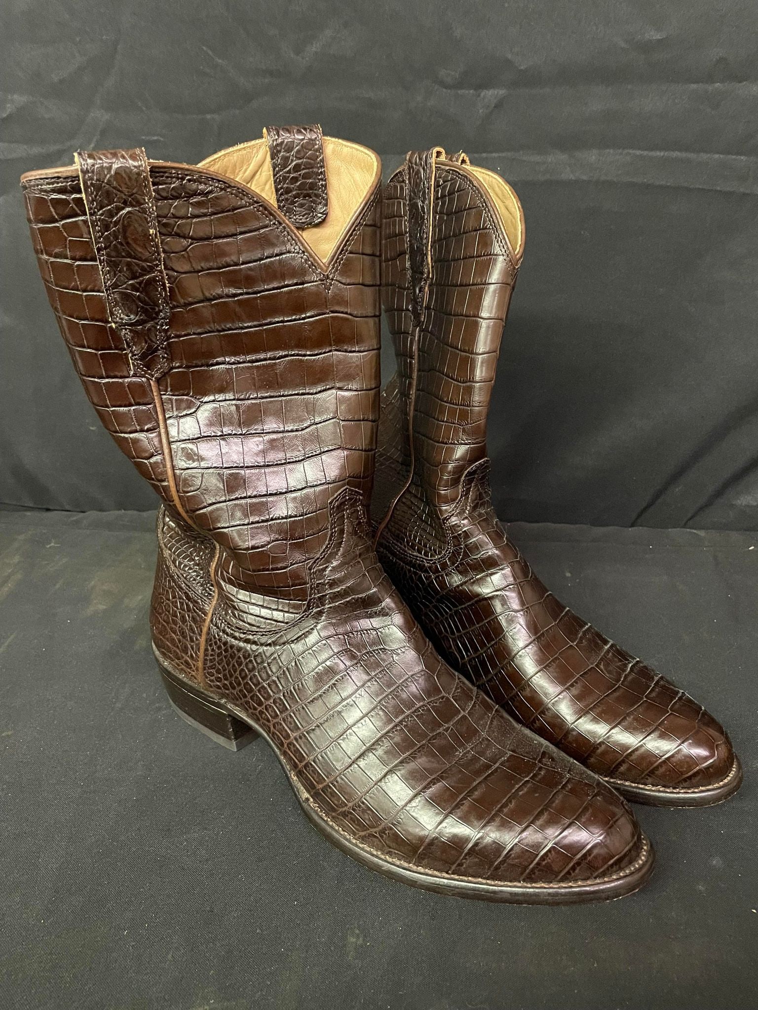 Tecovas Men's Cowboy Crocodile Boots, Size 12 Auction