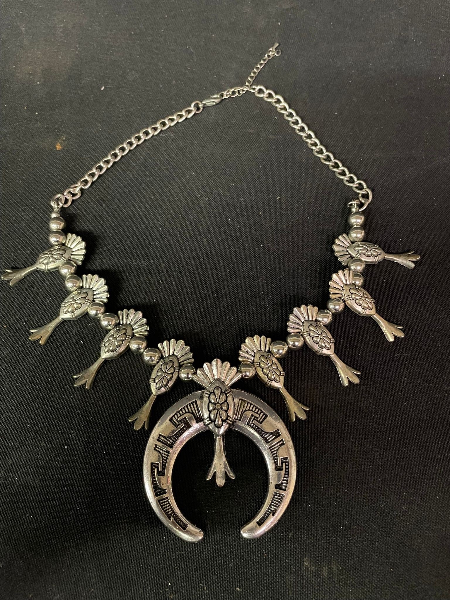 Native American Silver Statement Necklace: Native American Silver Statement Necklace