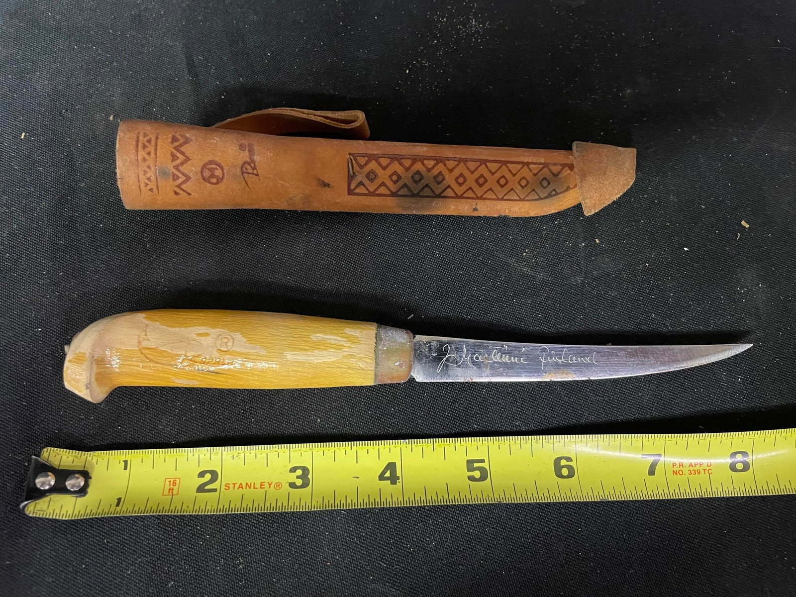 Rapala J. Marttiini Fish'n Fillet Boning Knife w Leather Sheath Signed: Rapala J. Marttiini Fish'n Fillet Boning Knife w Leather Sheath Signed