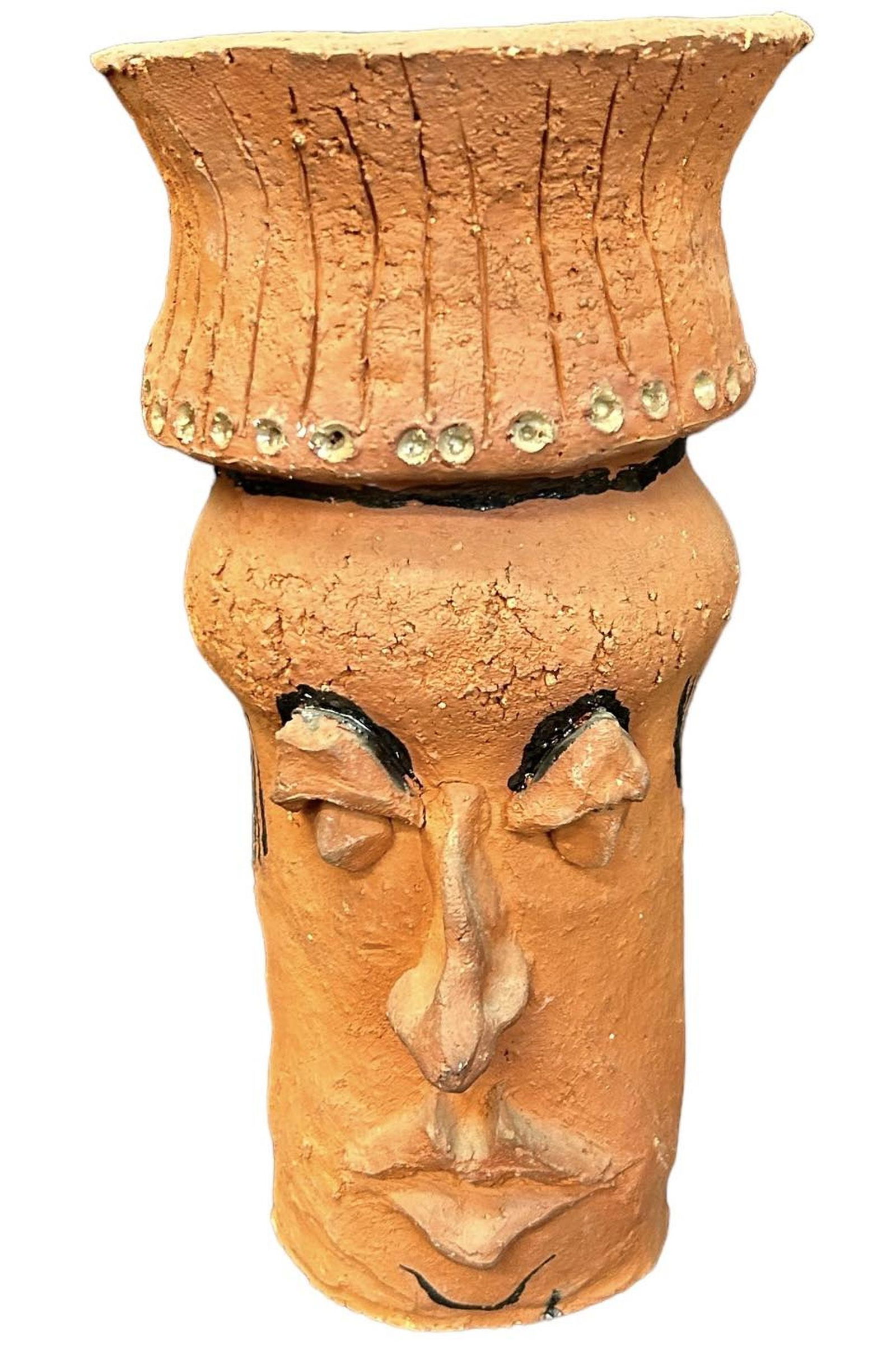 Art Pottery Head Figure Vase 10" x 5" (1 of 2)