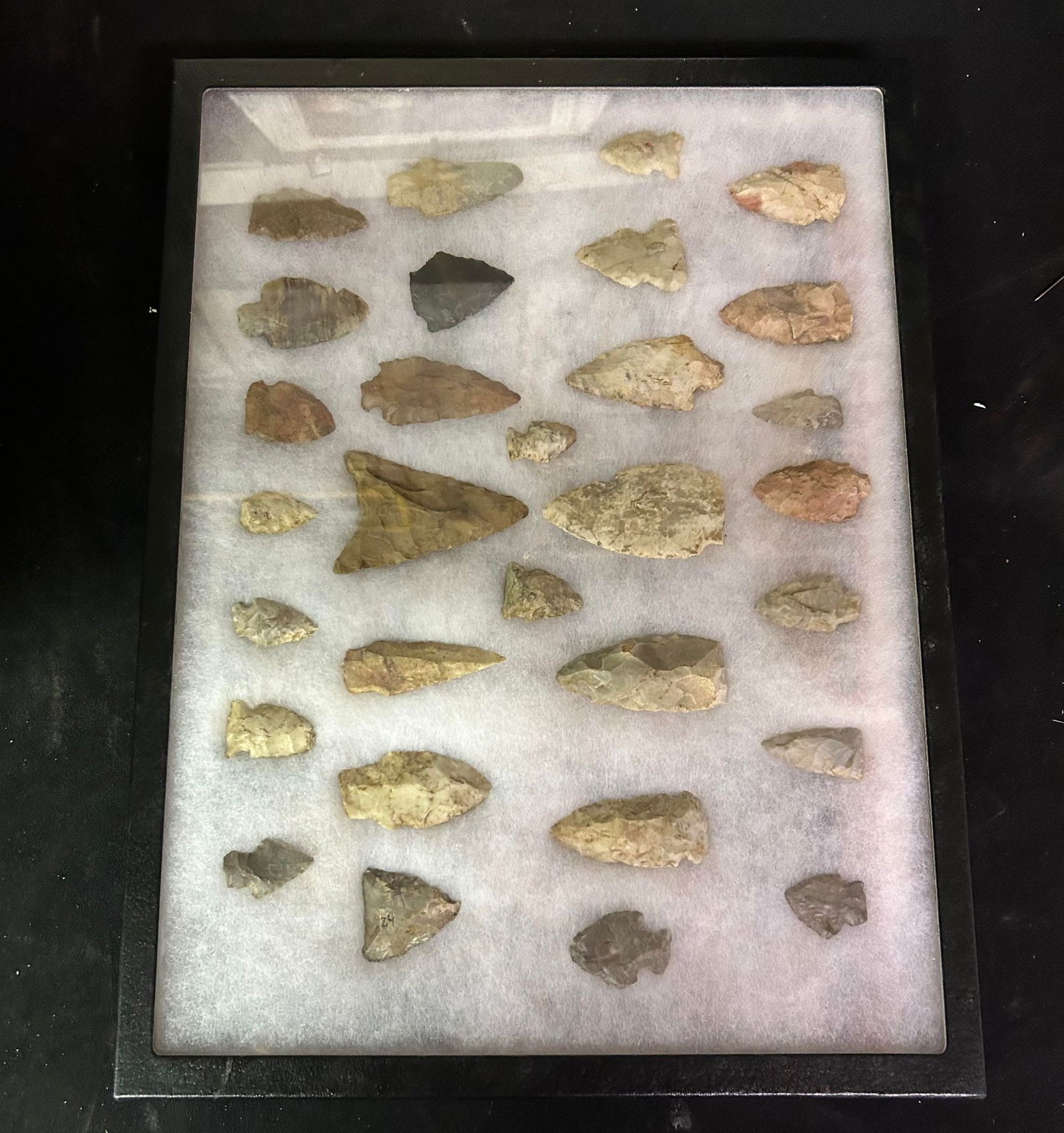 Indian Arrowhead Collection in Frame, 16" x 12" (1 of 1)