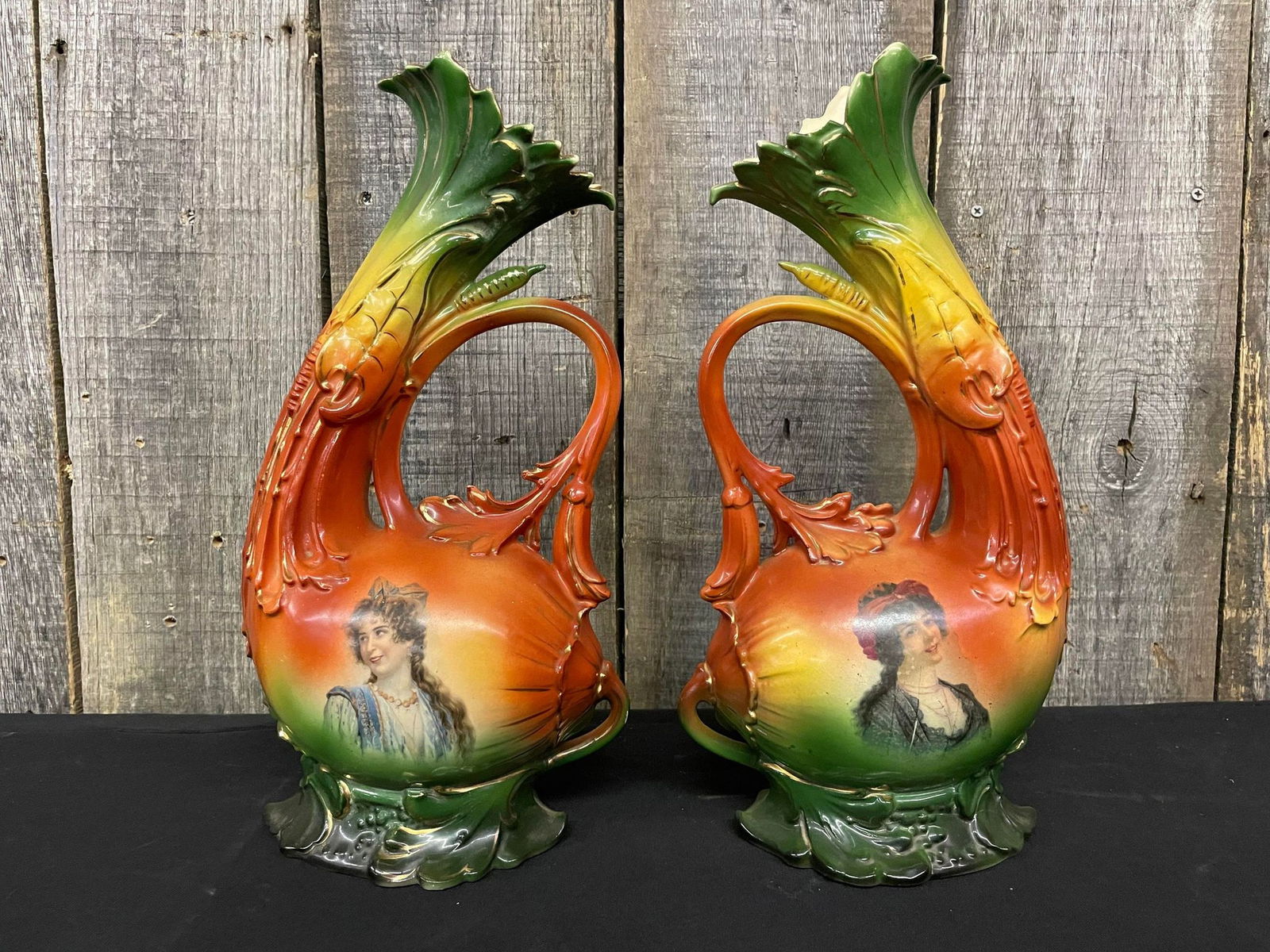 Vintage VIENNA AUSTRIA CROWN Porcelain Handpainted Pitchers (1 of 5)