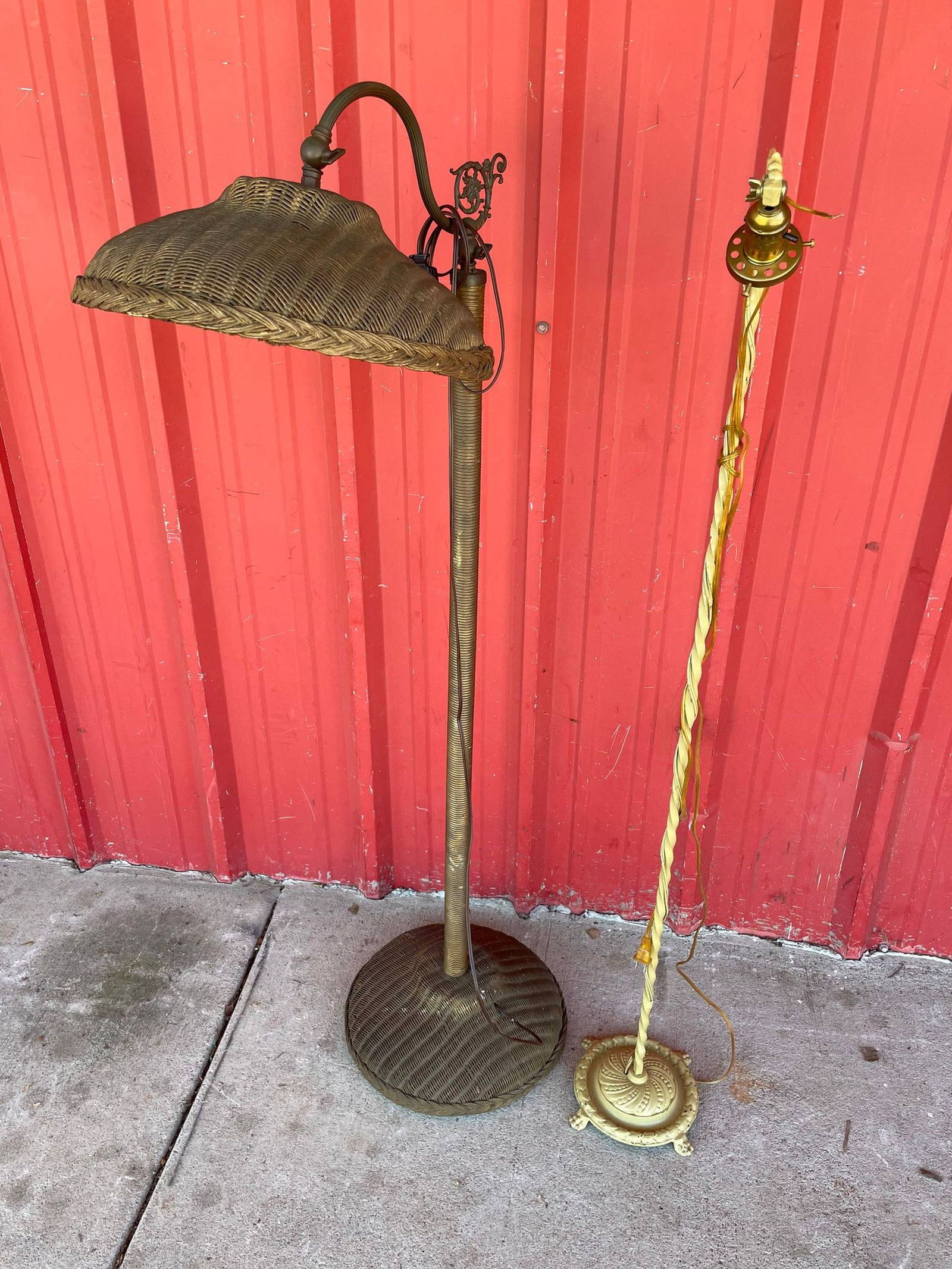 Two Vintage Floor Lamps Auction
