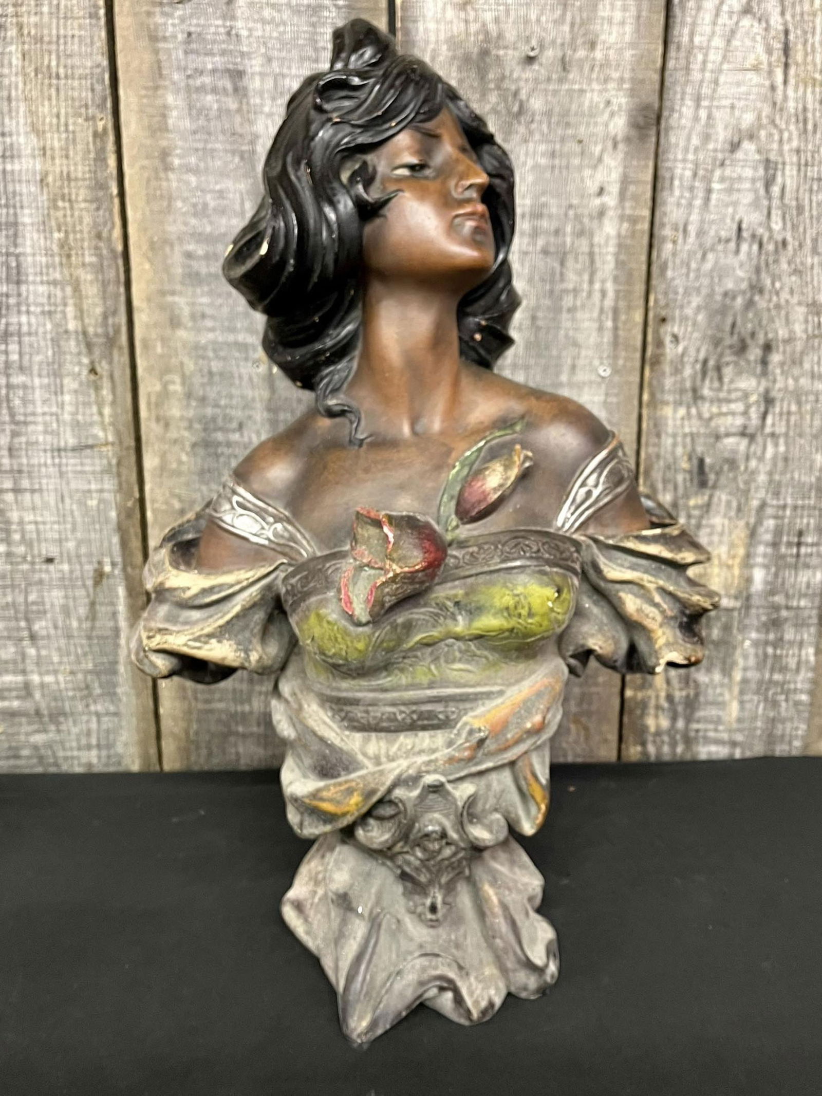 Art Nouveau Plaster Bust of Woman (1 of 5)
