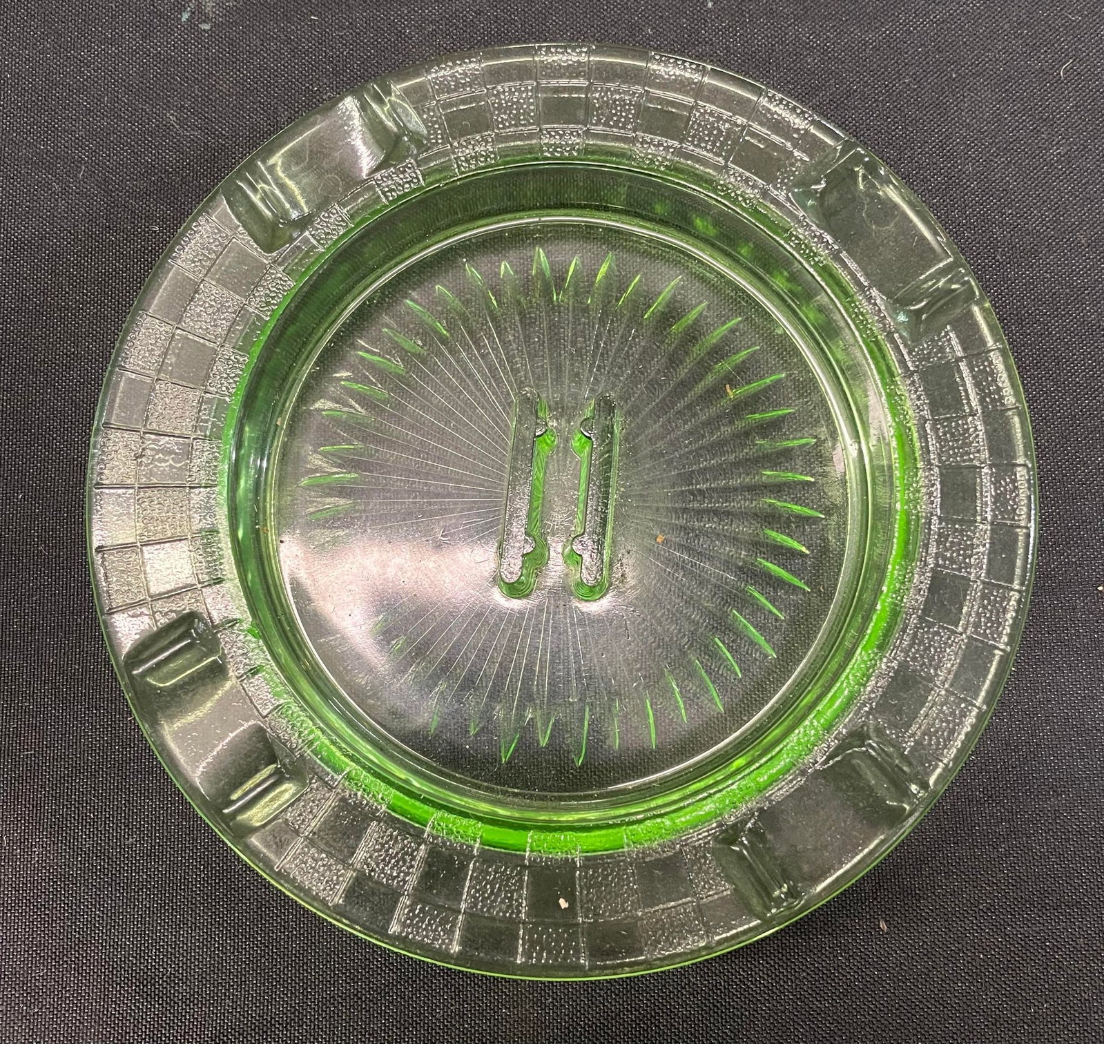 Uranium Glass Ashtray: Uranium Glass Ashtray