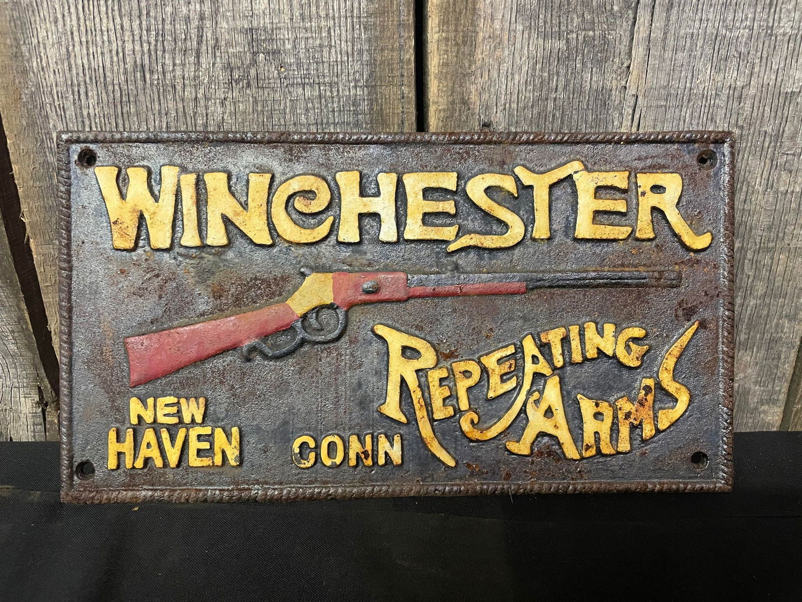Antique 1921 Winchester Repeating Arms Sign (1 of 2)
