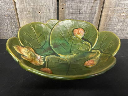 Vintage Majolica Water Lily Decorative Bowl: Vintage Majolica Water Lily Decorative Bowl