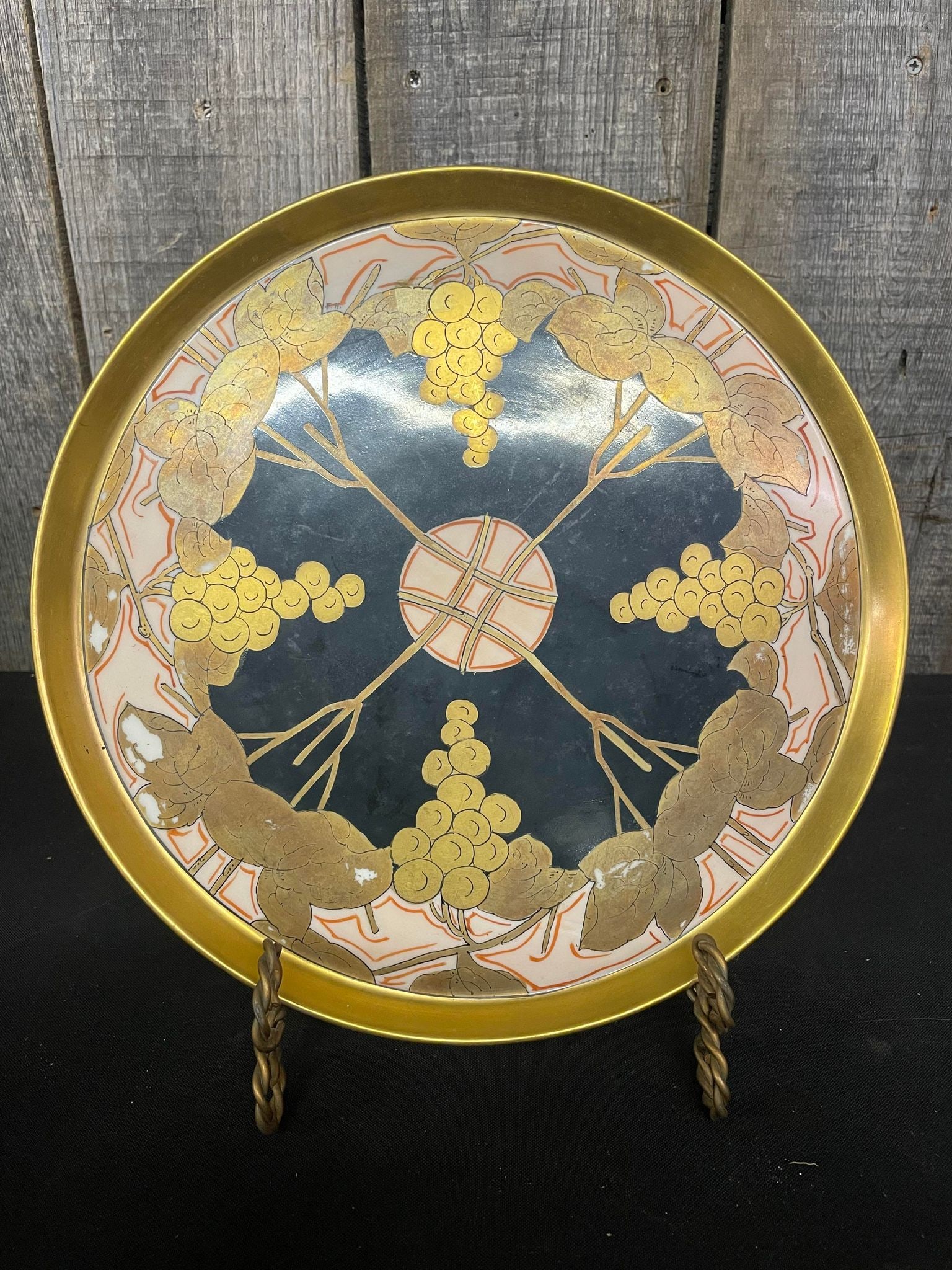 Antique Hand Painted Asian Charger (1 of 2)